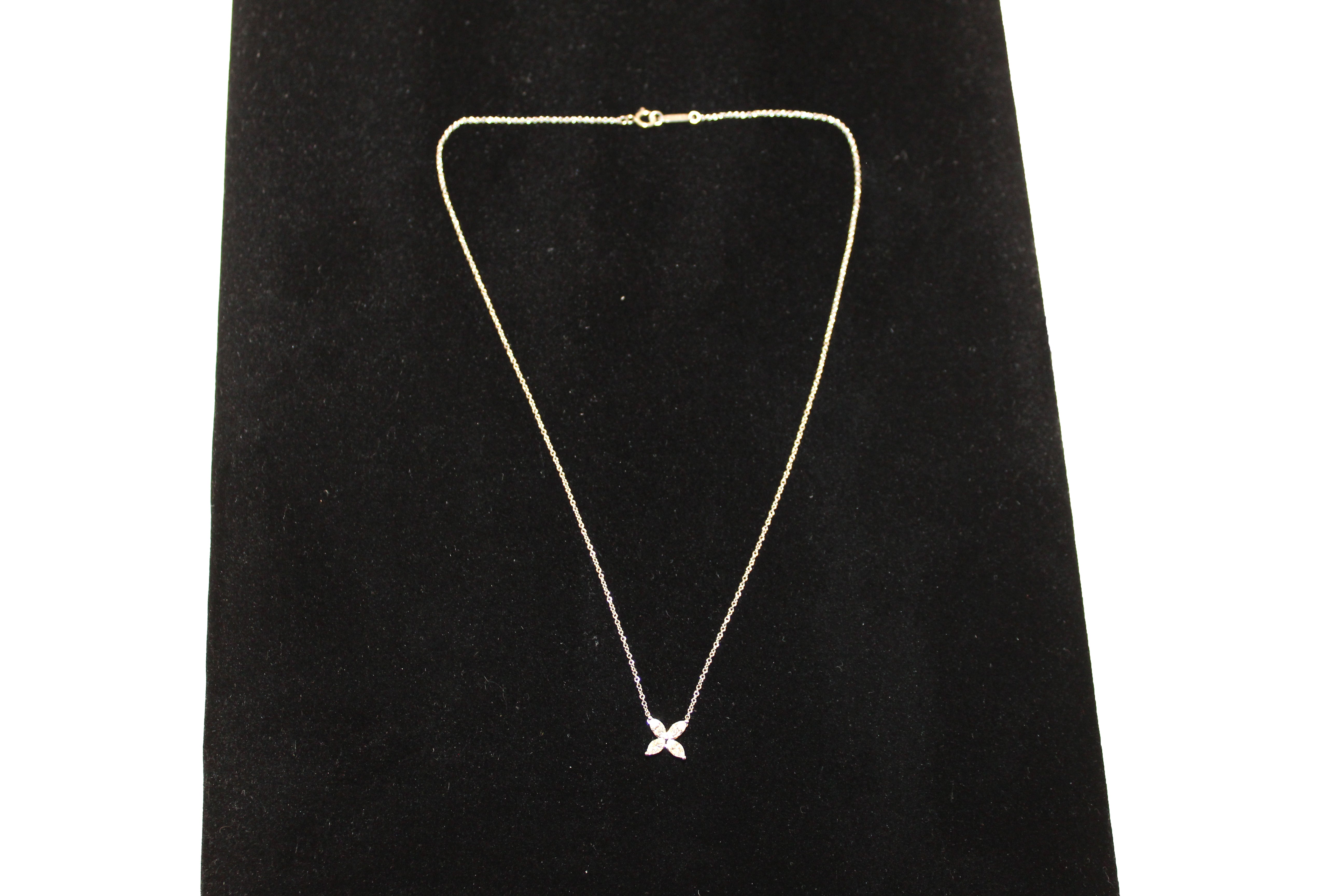 Authentic Tiffany & Co Platinum Marquise Diamond Victoria Pendant Necklace - Elegant Jewelry Gift for Women, Perfect for Weddings, Anniversaries & Special Occasions