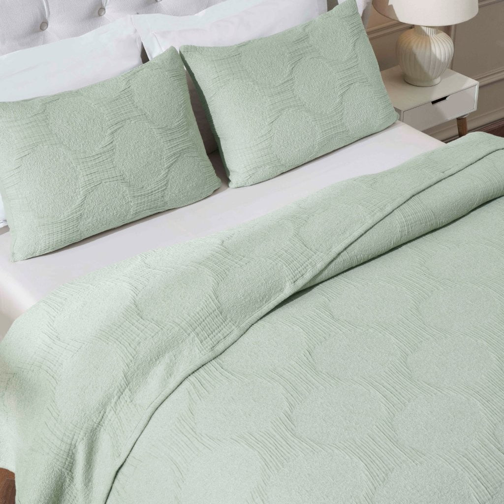 Tanta Cotton Medium Weight Crinkle Woven Coverlet - Soft & Breathable Bedspread for All Seasons | Perfect for Bedroom Decor, Guest Rooms & Cozy Home Styling