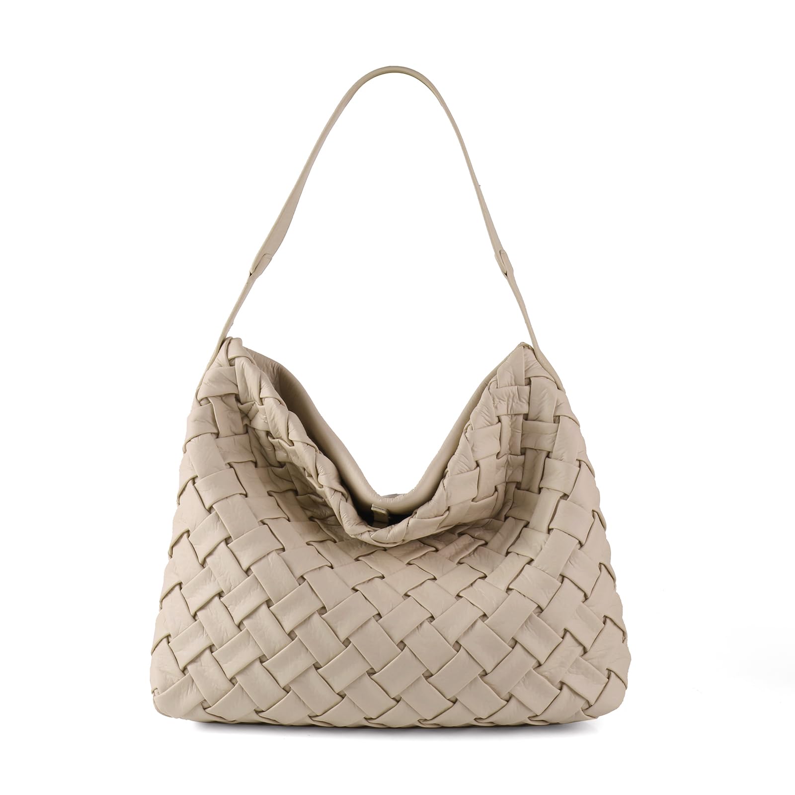 Stylish Vegan Leather Woven Tote Bag for Women - Retro Handmade Large Shoulder Purse - Perfect for Summer, Beach, Travel & Everyday Use