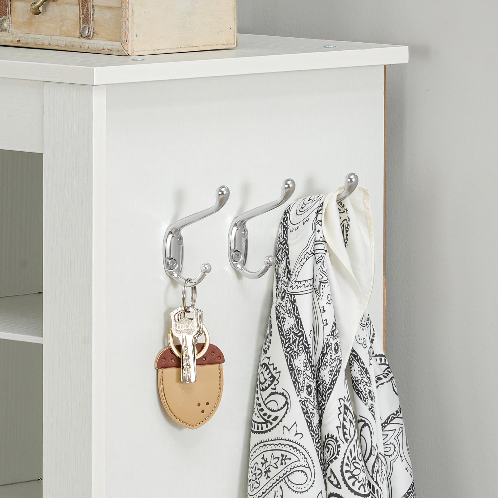 HOOBRO 9-Tier Tall Shoe Storage Cabinet - White Wooden Entryway Organizer with 24 Cubbies & 3 Hooks | Freestanding Shoe Rack for Closet, Living Room, Bedroom | Perfect for Small Spaces & Shoe Collection Organization