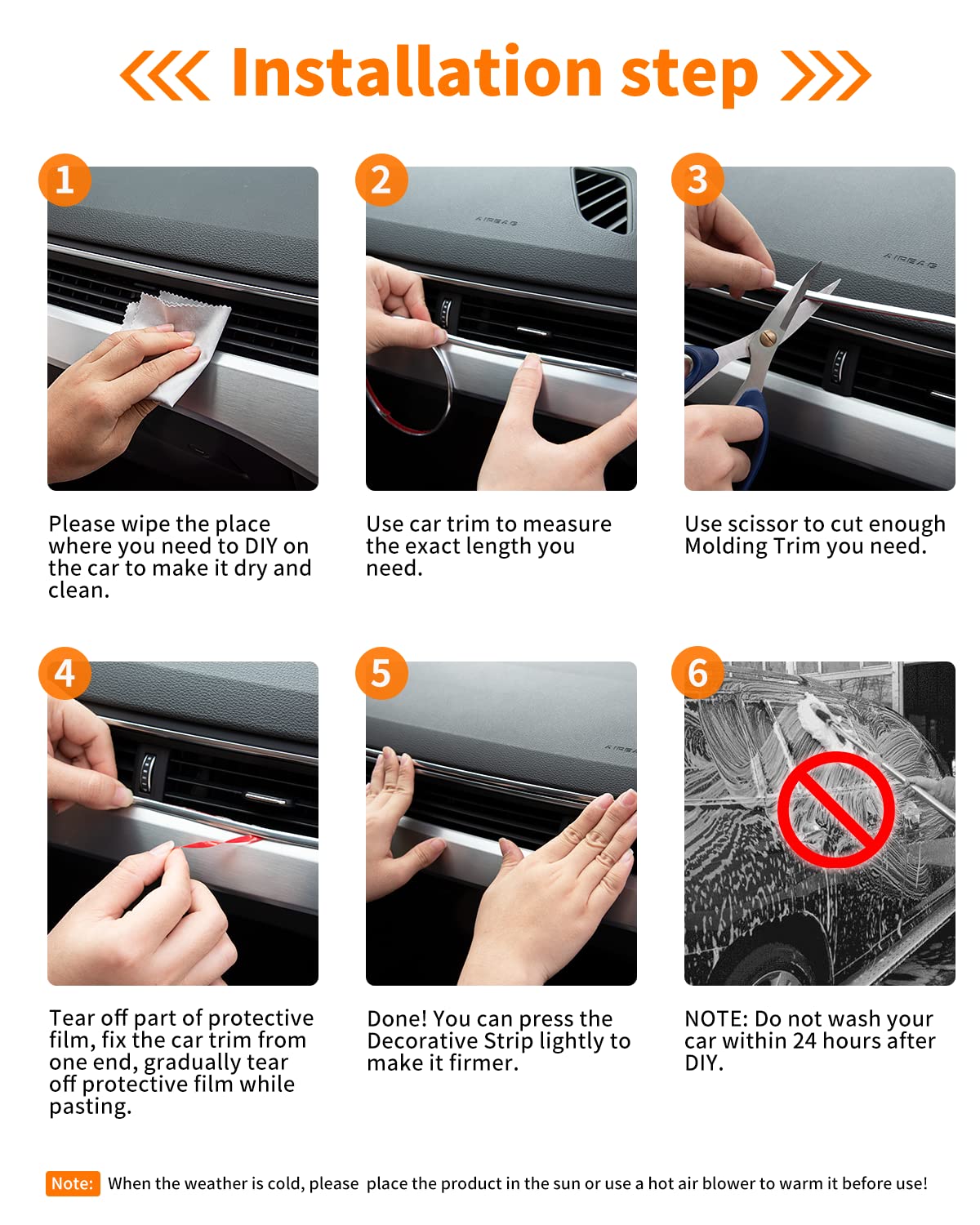 16Ft Car Trim Strip Self-Adhesive - Automotive Side Body Chrome Moulding for Exterior Protection & Decoration | DIY Car Trim Line Molding for Windows, Bumpers & Doors | Scratch-Proof Chrome Silver Finish | Perfect for Car Enthusiasts & DIY Projects