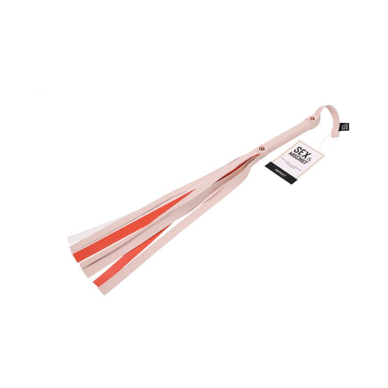 SS S&M Peaches n CreaMe Stripe Flogger - Premium BDSM Whip for Sensual Play & Adult Fantasy Roleplay - Perfect for Couples, Spicing Up Relationships & Erotic Exploration