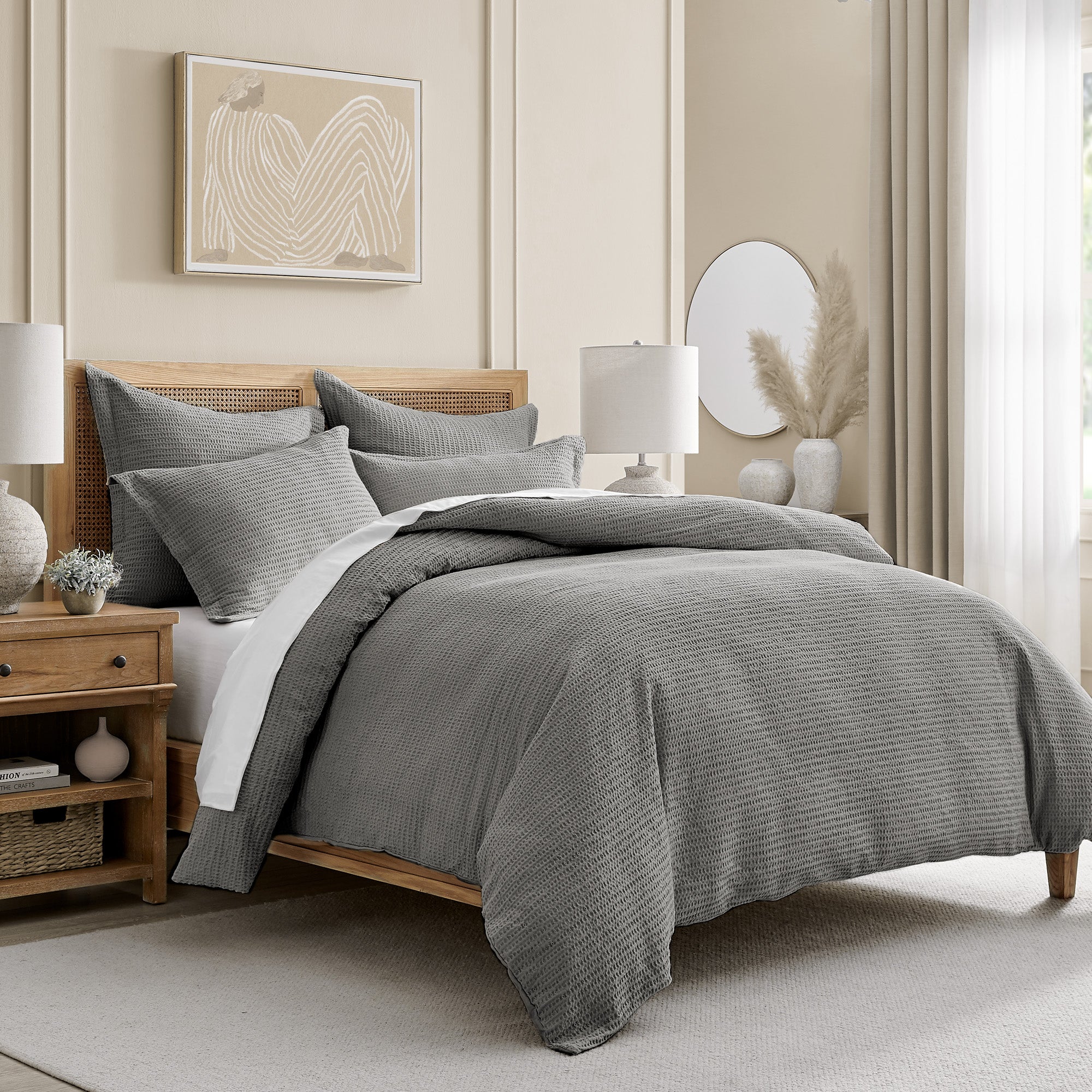 Premium Cloud Waffle Comforter Set - Ultra Soft Breathable Bedding for All Seasons | Cozy Home & Hotel Luxury Bedroom Decor