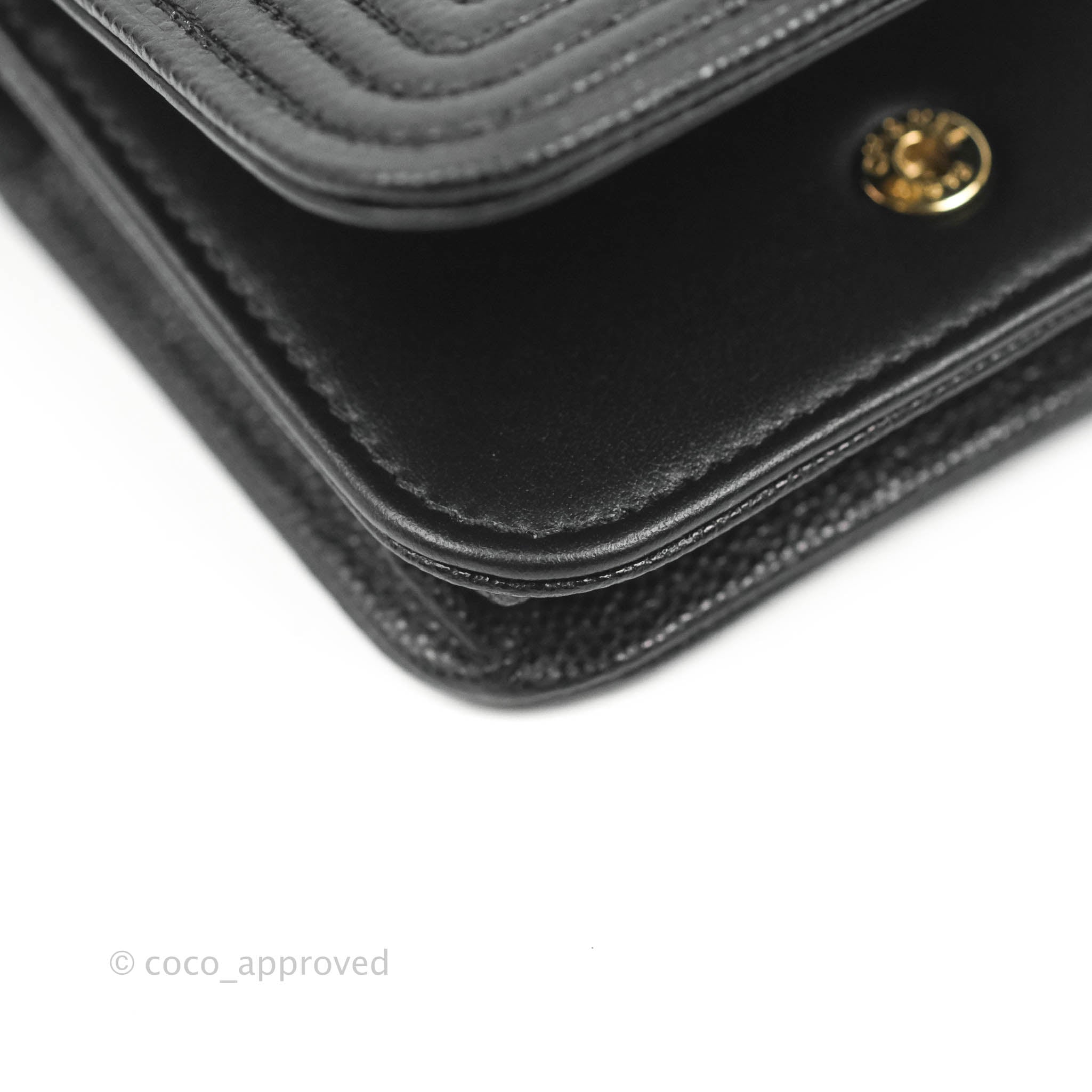 Chanel Chevron Boy Belt Bag in Black Caviar Leather with Aged Gold Hardware - Perfect for Everyday Wear & Evening Outfits