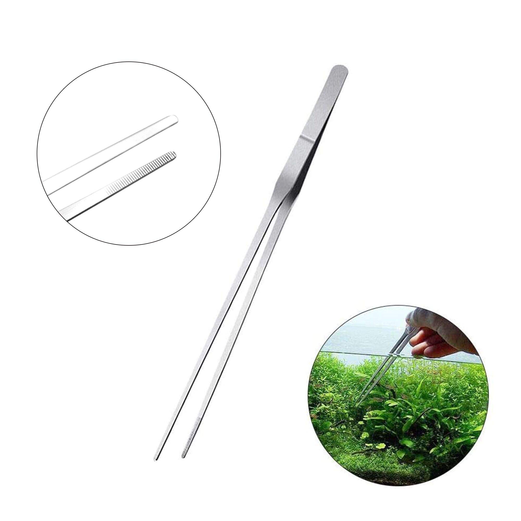3 in 1 Stainless Steel Aquarium Tools Kit - Long Aquatic Plant Tweezers, Scissors & Aquascaping Tools for Fish Tank Maintenance | Perfect for Trimming, Planting & Aquascaping