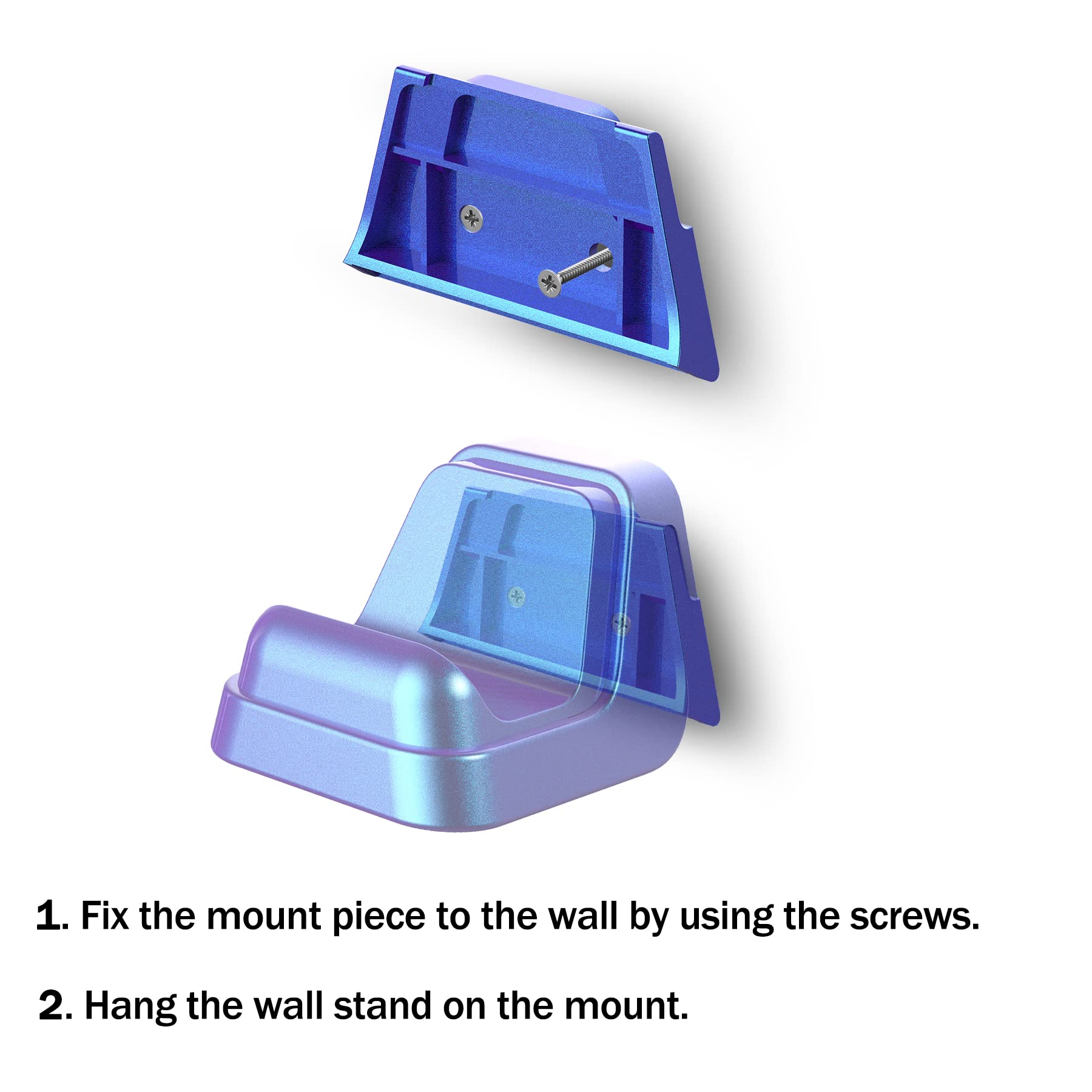 PlayVital Universal Game Controller Wall Mount Holder for PS5, Xbox Series X/S, Switch Pro & Headset - Chameleon Purple Blue - Space-Saving Gaming Accessory for Bedroom, Game Room & Office Organization
