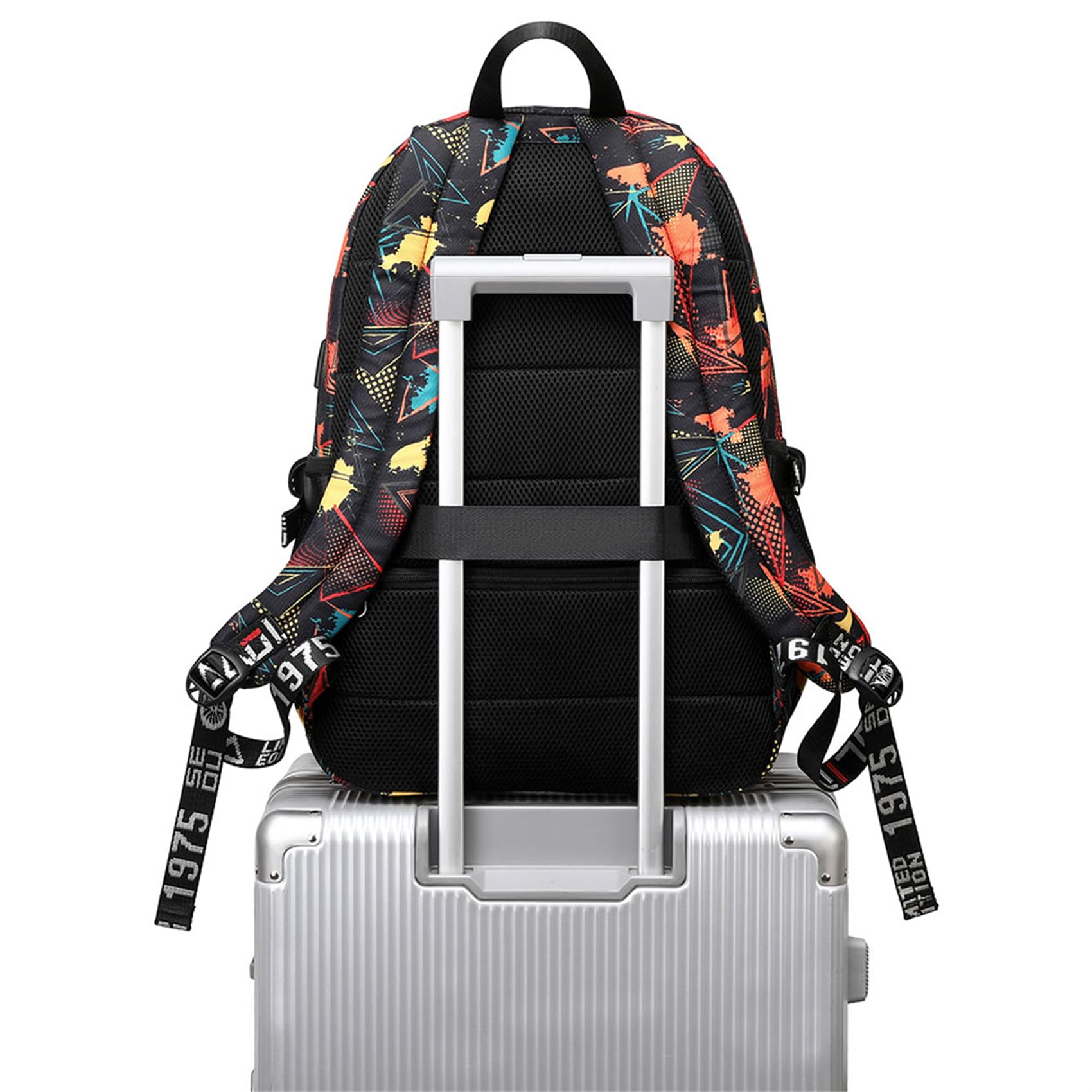 Messi Soccer Stars Backpack for Boys - Lightweight Casual Daypack with USB Charging Port & Headphone Hole - Perfect for School, Travel & Sports Fans
