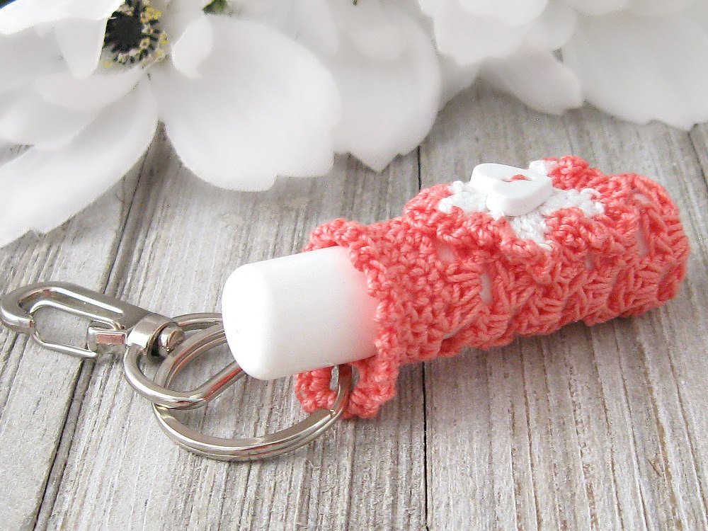 Handmade Crochet Keychain with Lip Balm Holder - Cute & Functional Accessory for Keys, Bags, and Gifts | StitchnTyme