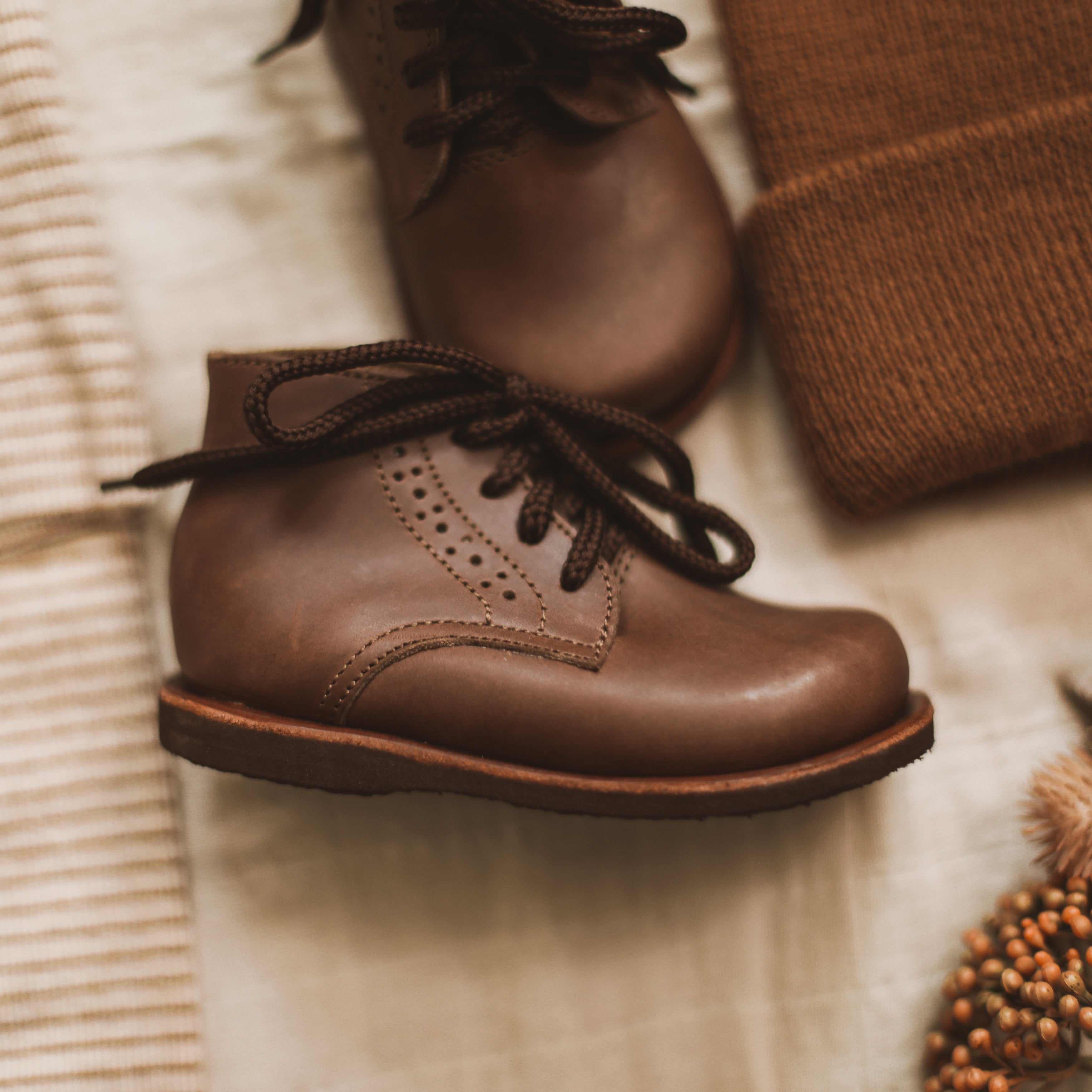 Premium Espresso Paseo Leather Boots for Kids - Waterproof & Durable Children's Winter Boots - Perfect for Outdoor Play, School & Snow Days