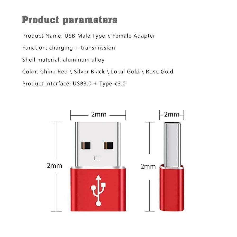 USB 3.0 to USB C Adapter - OTG Type C Female to USB Male Converter - Fast Charging & High Speed Data Transfer for MacBook, iPad, Samsung Galaxy - Perfect for Travel, Office & Home Use