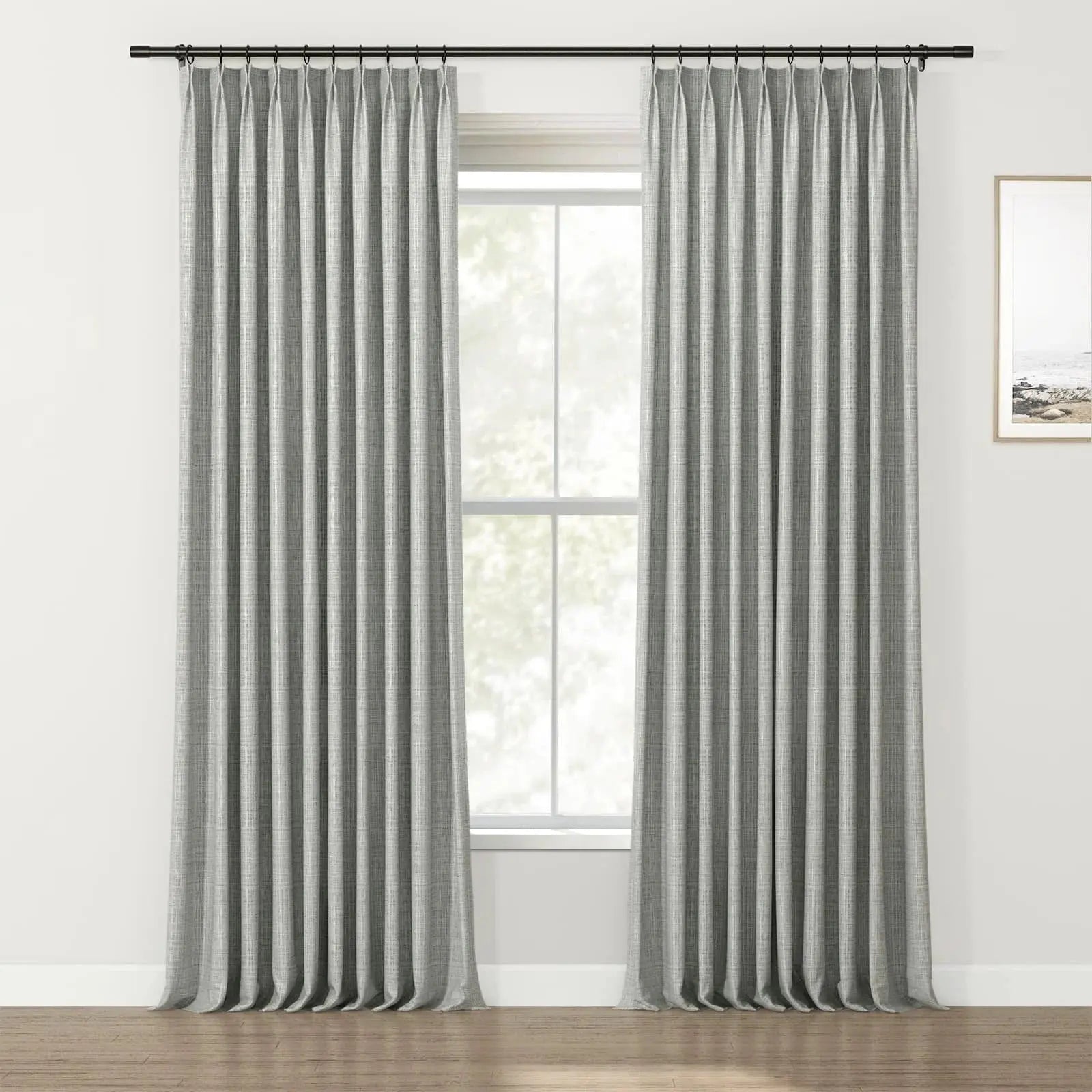 Lydia Solid Jacquard Pleated Curtains - Elegant Window Treatments for Living Room, Bedroom & Home Decor