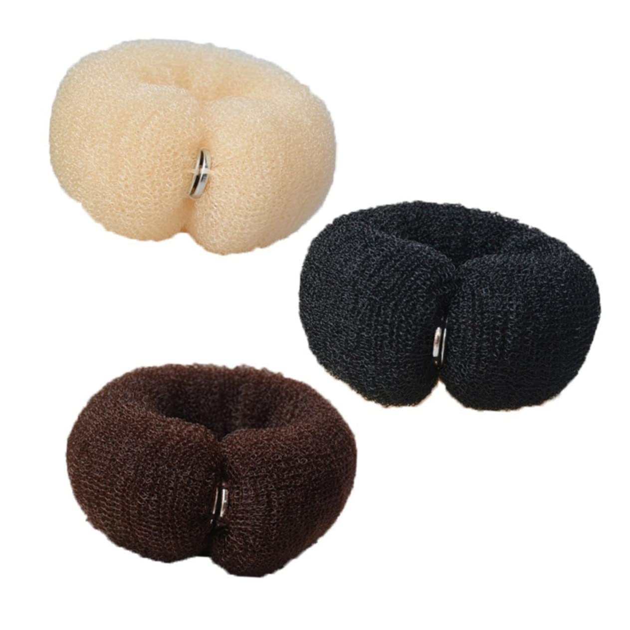 Mikinona 3Pcs Nylon Hair Bun Maker - Ponytail Holder & DIY Hair Styling Accessory - Soft Long Strip Design for Quick & Easy Updos - Perfect for Women's Hair Curling & Long-Lasting Styles (Great for Parties, Weddings & Everyday Use)