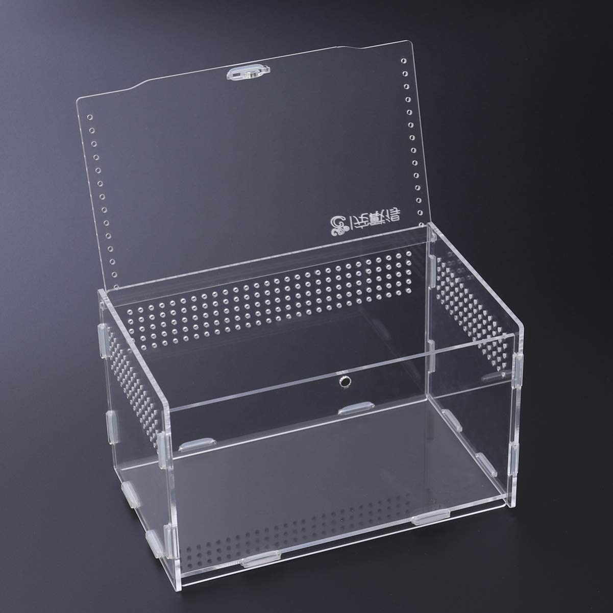 Balacoo Small Acrylic Reptile Terrarium - Box Habitat for Bearded Dragons, Turtles, Baby Tortoises & Small Pets - Perfect for Home, Office or Classroom Use