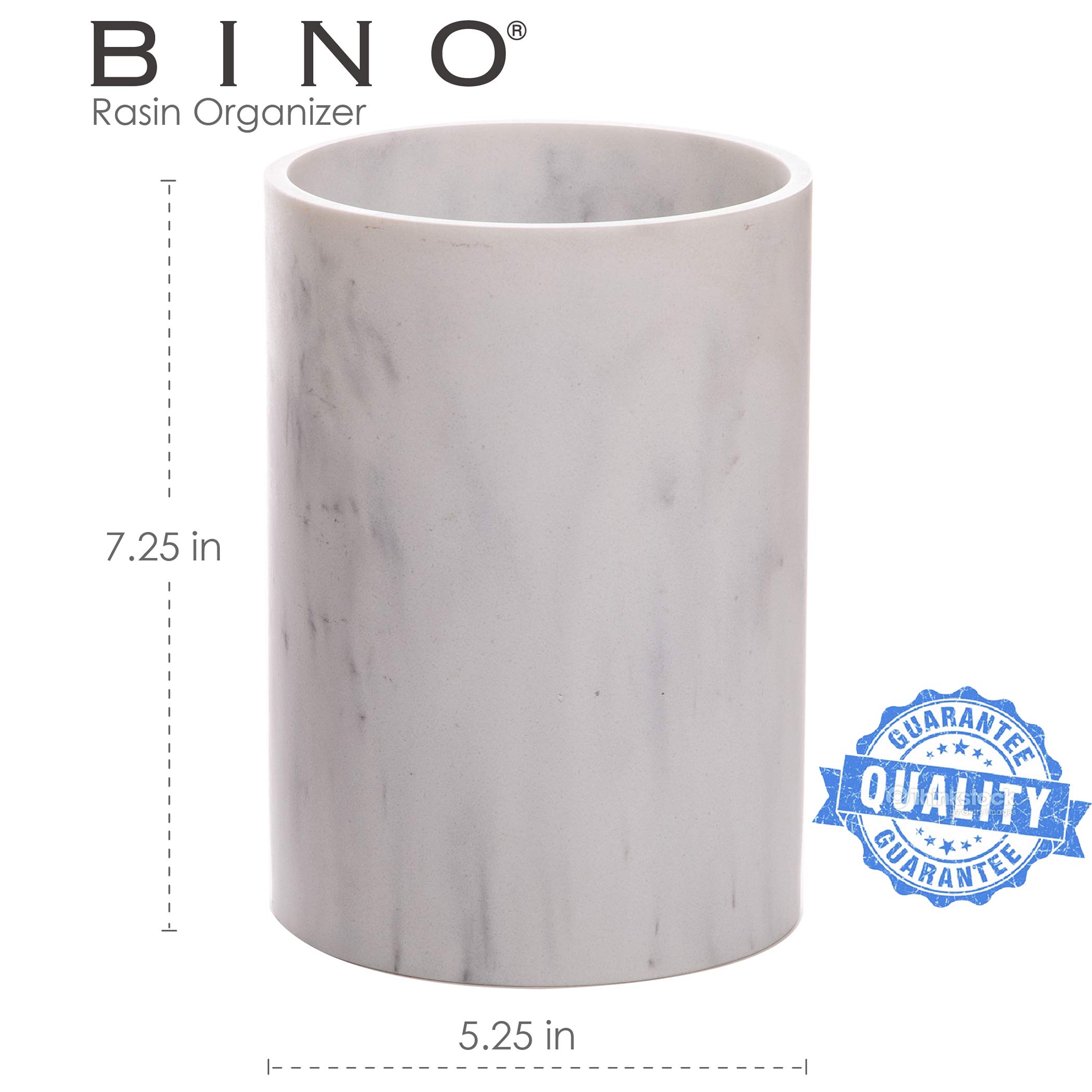 BINO Matte Marble Kitchen Utensil Holder - Countertop Organizer for Cooking Spoons, Spatulas & Utensils - Stylish Utensil Caddy & Crock - Perfect for Kitchen Counter, Stovetop & Dining Table Organization