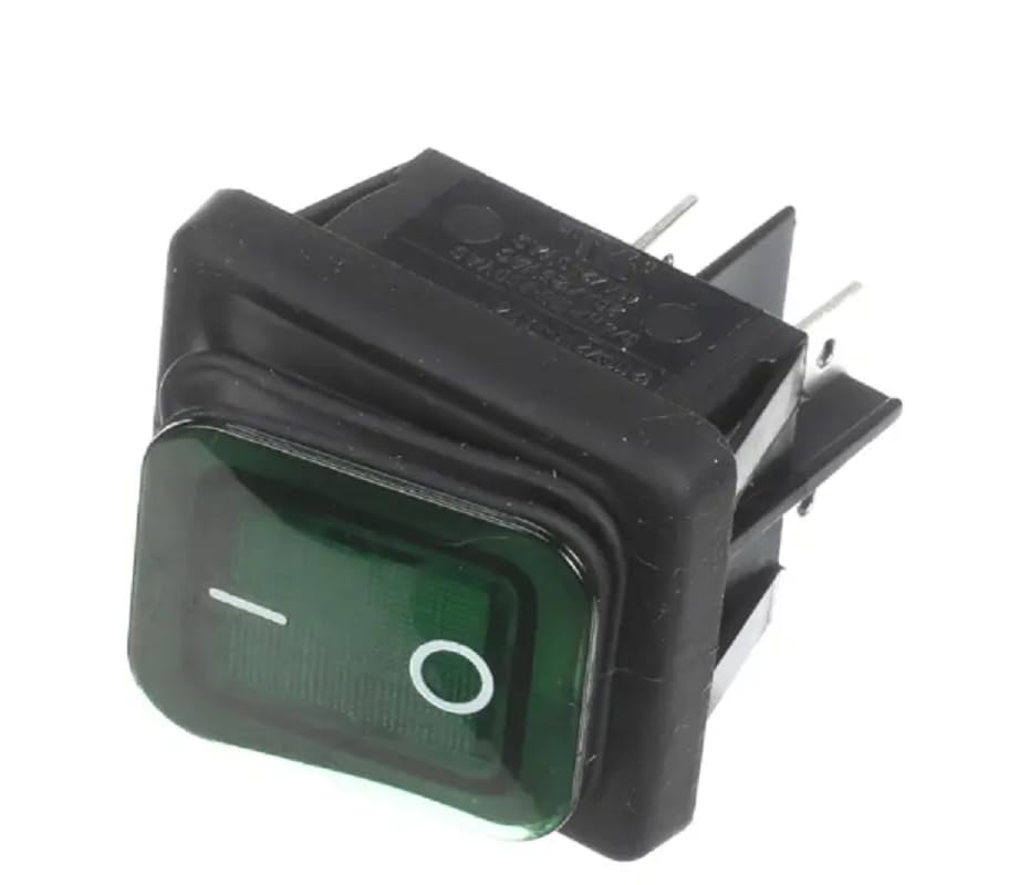 Cretors T120/55 DPST Lighted Rocker Switch 20A 250VAC - Green Illuminated Power Switch for Commercial Popcorn Machines & Industrial Equipment