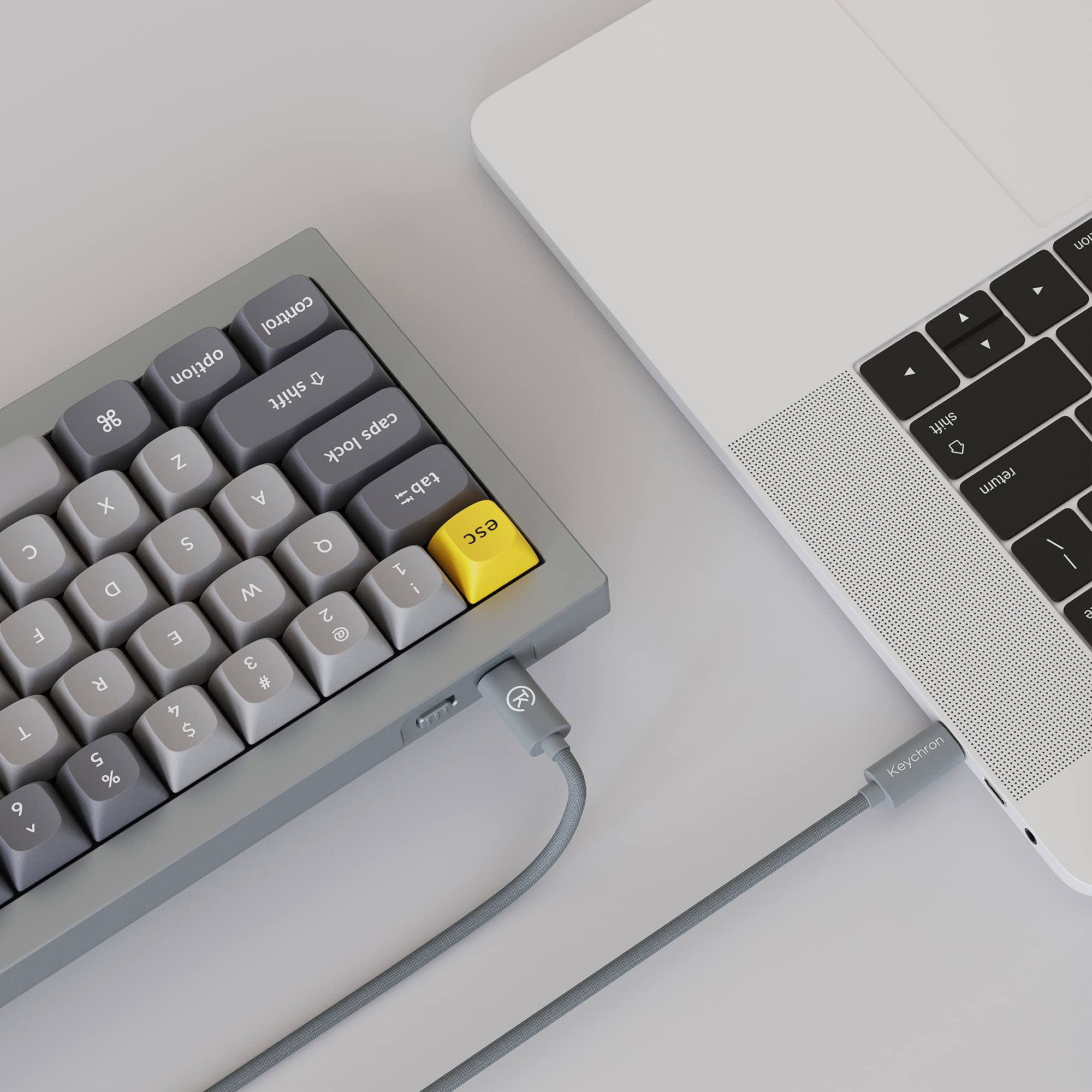 Keychron Q2 65% Wired Custom Mechanical Keyboard with Knob - Hot-Swappable Gateron G Pro Brown Switches, QMK/VIA Programmable, Double Gasket Design for Mac/Windows/Linux (Grey) | Perfect for Typing, Gaming & Office Work