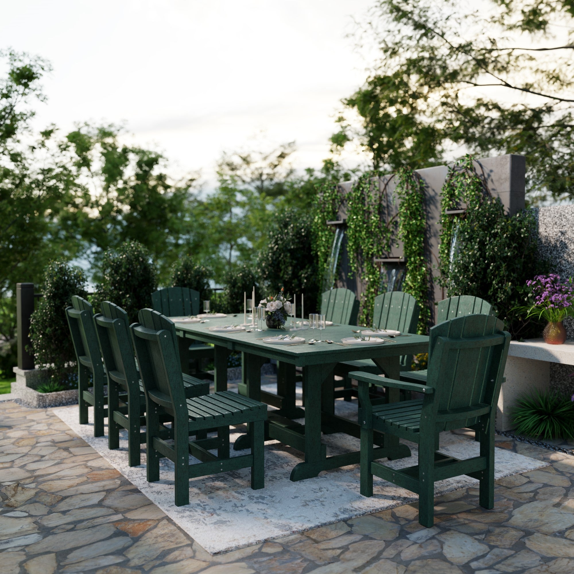 Heritage 9-Piece 44x94 Inch Dining Table Set - Perfect for Family Gatherings, Dinner Parties & Formal Dining Rooms