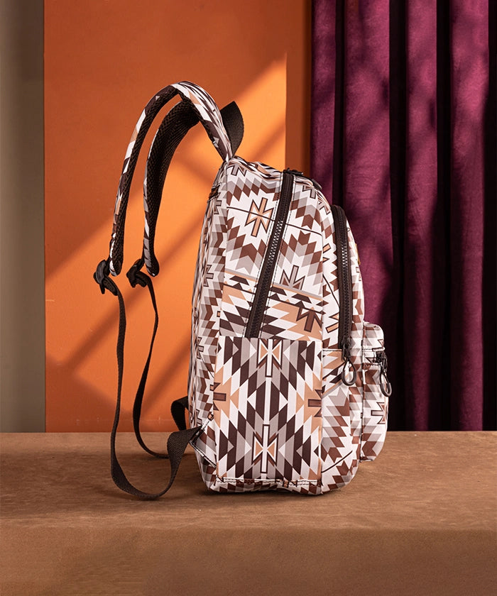 Wrangler Aztec Printed Diaper Bag Backpack - Stylish & Spacious Baby Essentials Organizer for Moms | Perfect for Travel, Daycare & Family Outings