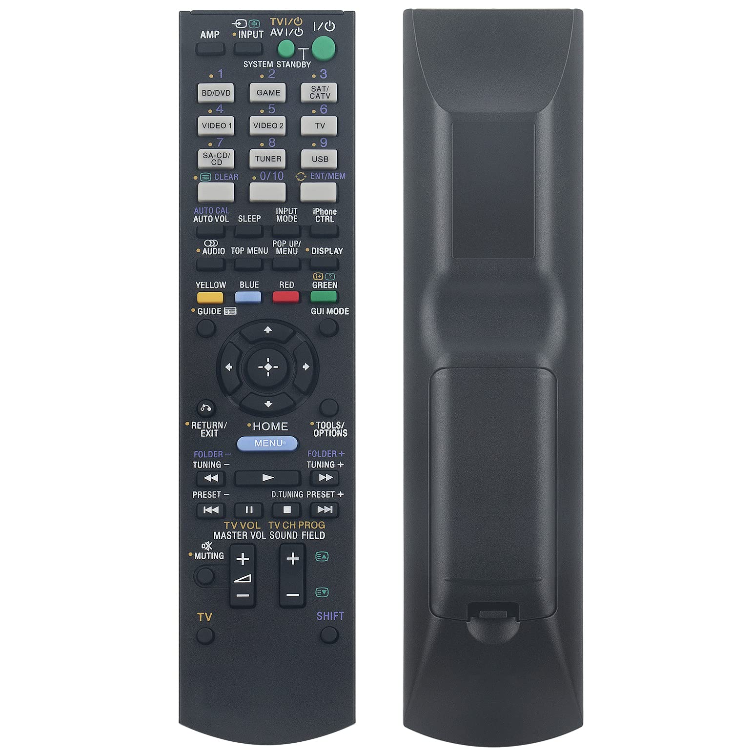 Sony AV Receiver Remote Control Replacement for STR-DH830/720/720HP/710/730 Models (RM-AAU106 RM-AAU107) - Perfect for Home Theater & Entertainment System Setup