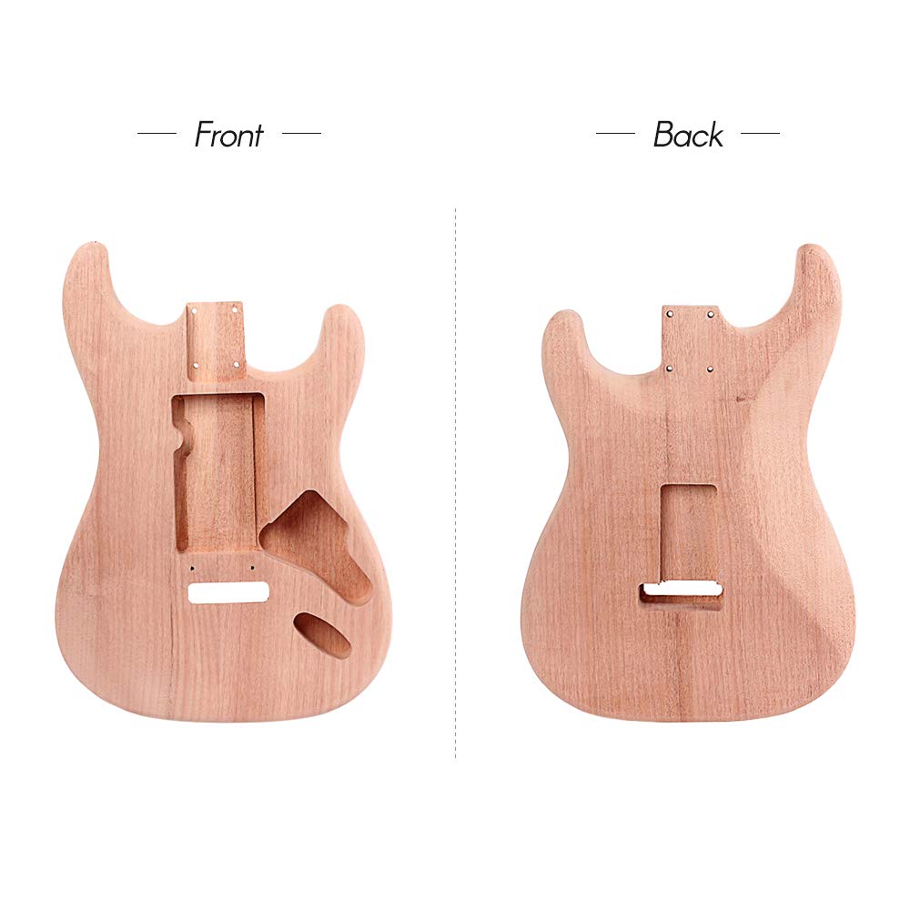 ST Electric Guitar Body - Red Walnut DIY Guitar Kit with Natural Wood Finish | Perfect for Custom Guitar Building & Replacement Parts for Musicians