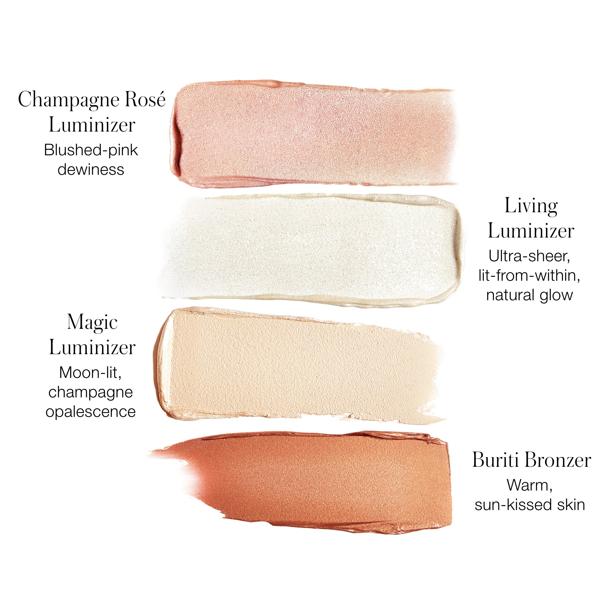 Living Luminizer Glow Quad Mini - 4-in-1 Highlighting Palette for Face & Body | Natural Glow Makeup for Cheeks, Eyes & Collarbone | Perfect for Day & Night Looks