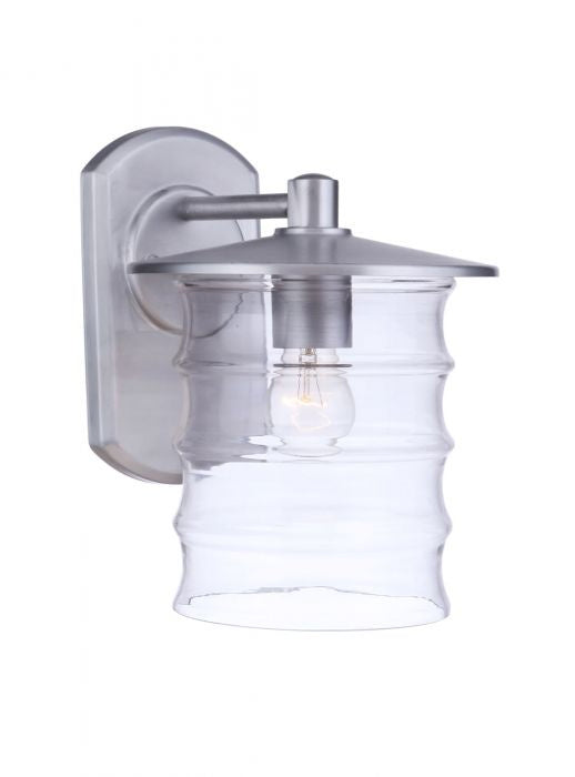 Canon One Light Outdoor Wall Mount in Satin Aluminum - Durable Exterior Light Fixture for Porch, Patio & Garden Lighting | Weather-Resistant Aluminum Sconce