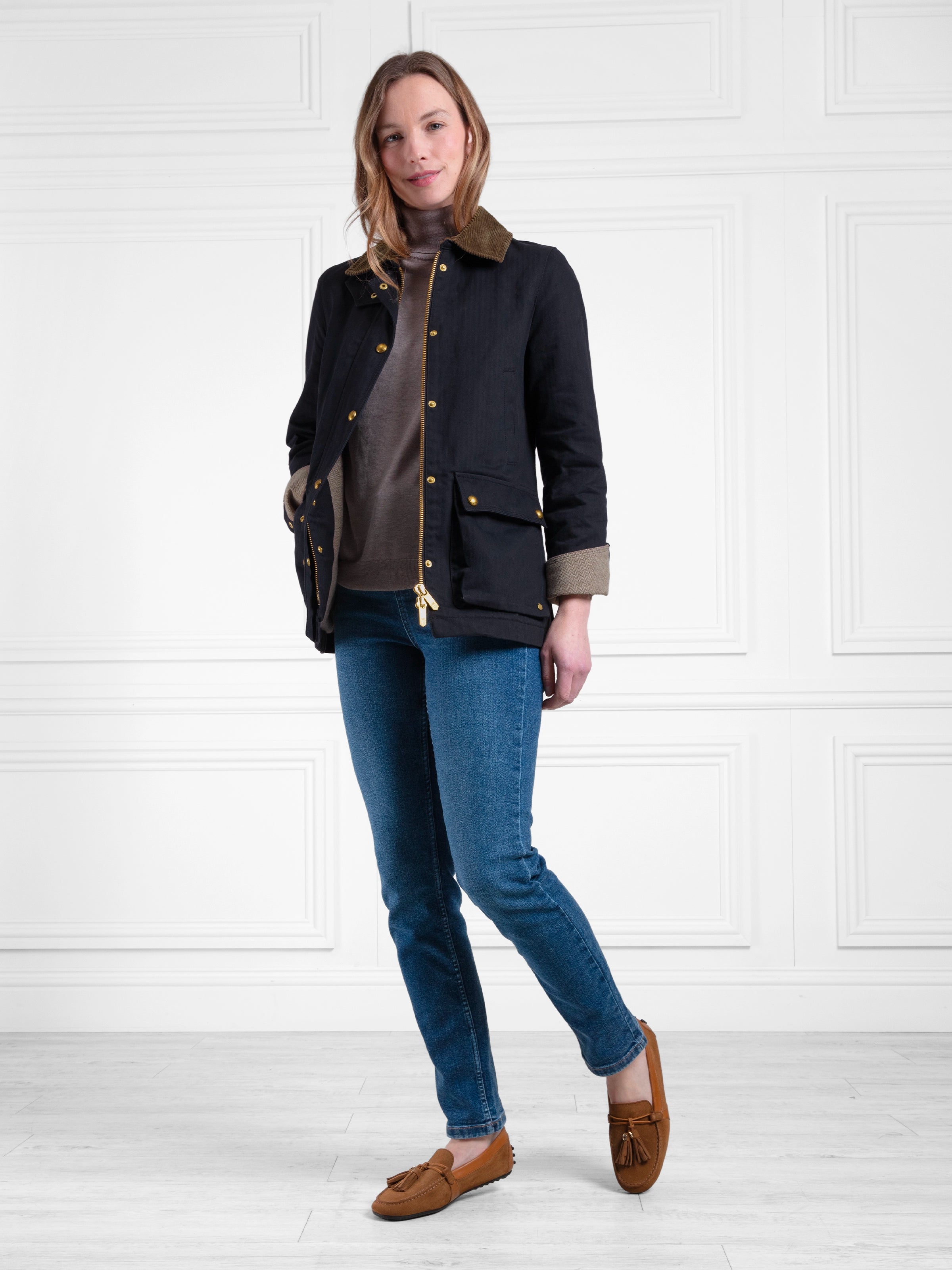 Olivia Wax Jacket - Waterproof Outdoor Coat for Women in Classic Indigo | Hiking, Camping & Urban Fashion