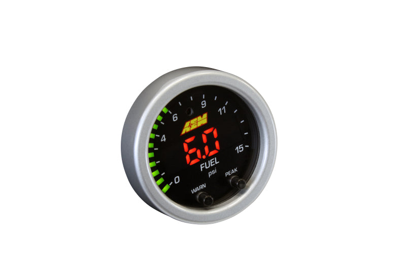 AEM X Series 0-15psi Pressure Gauge Kit - High Performance Fuel Pressure Monitoring for Cars, Trucks & Racing Vehicles