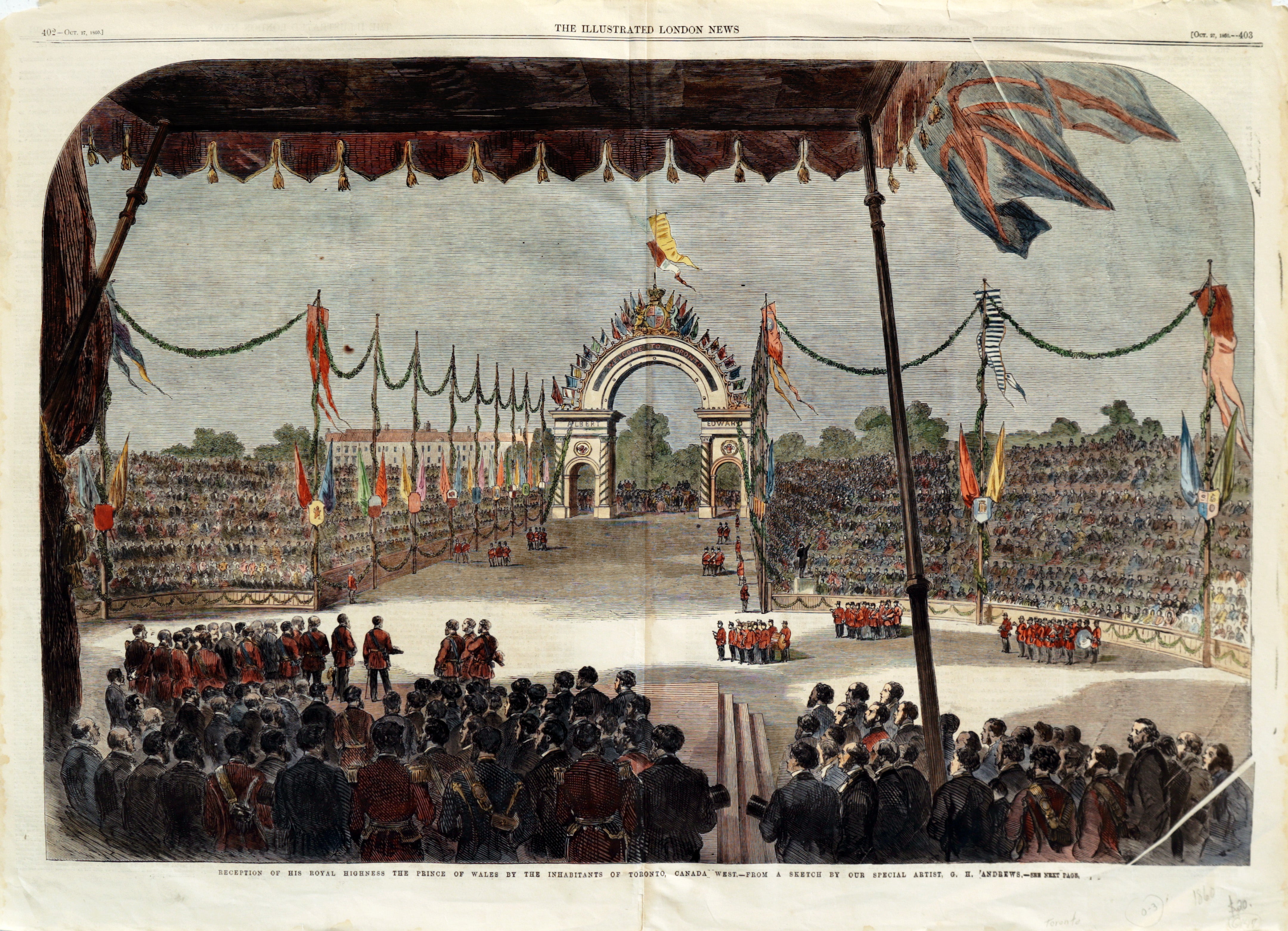 1860 English Newspaper - The Illustrated London News, Oct 27 1860 (Recto Verso, Colored) | Vintage Collectible, Historical Artifact, Home Decor & Gift for History Lovers