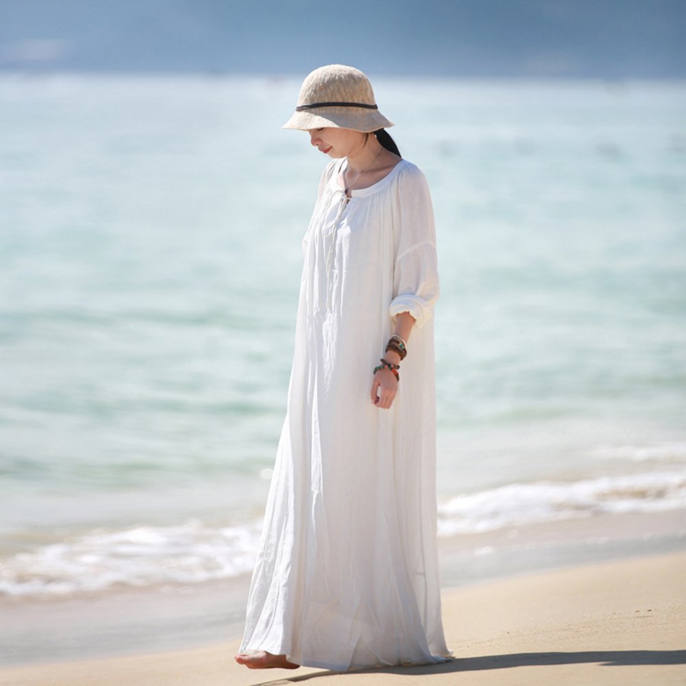 Elegant White Long Sleeve Maxi Dress for Women - Perfect for Weddings, Parties & Special Occasions