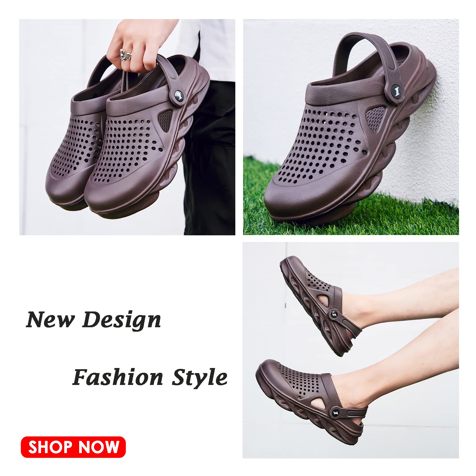 FLIOZY Men's Garden Clogs - Breathable Water Shoes for Summer, Slip-On Sports Sandals for Beach, Outdoor & Indoor Use - Perfect for Gardening, Poolside, and Casual Wear