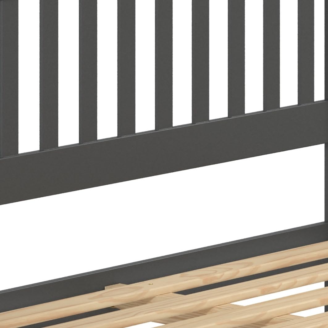 DONCO Kids Contempo Full Size Bed Frame in Dark Grey - Modern & Stylish Bed for Children's Room, Nursery, or Guest Bedroom