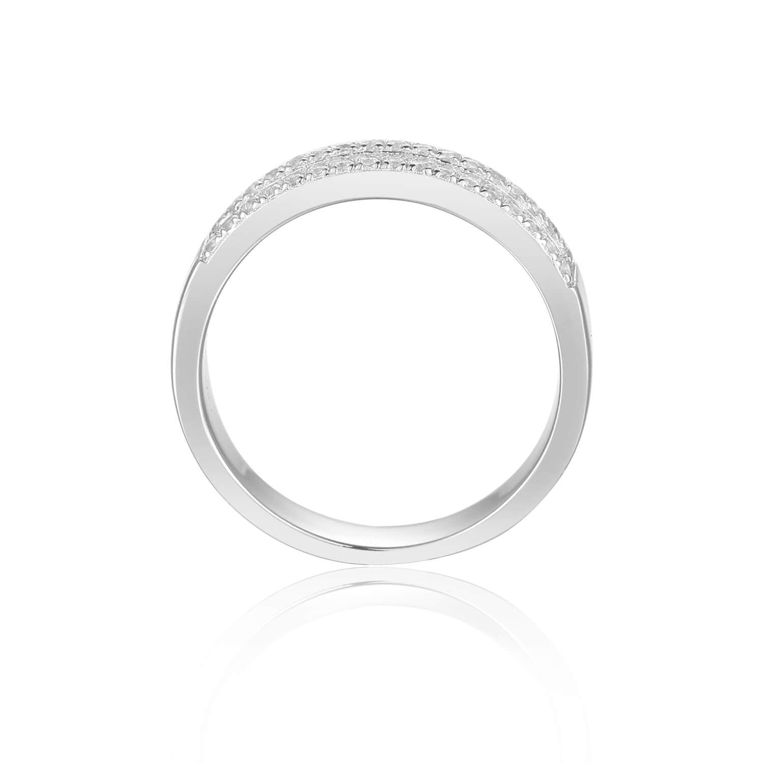 White Topaz Vertical Baguette Ring - Elegant Sterling Silver Stackable Band for Women | Perfect for Weddings, Anniversaries & Everyday Wear