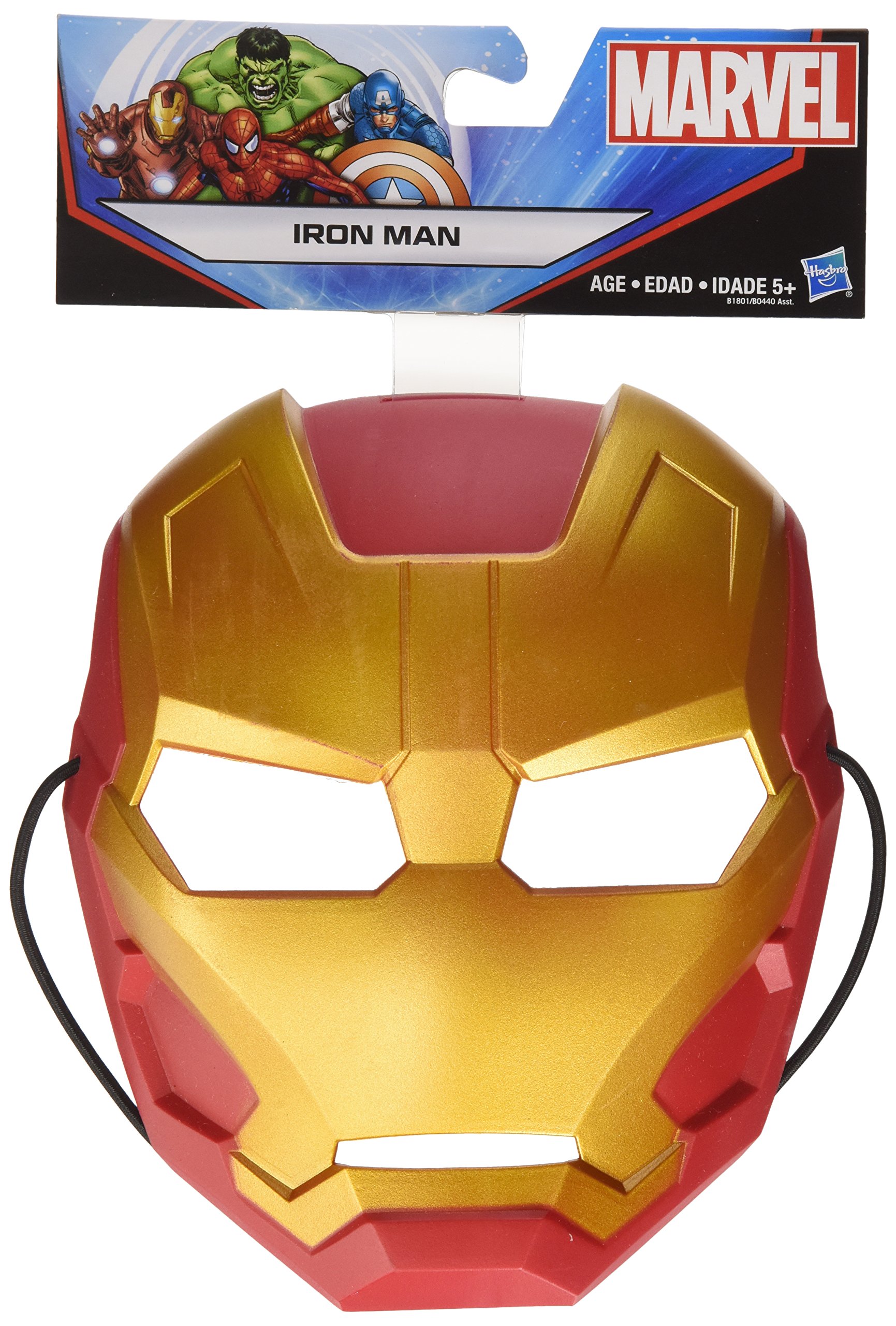 Marvel Iron Man Basic Face Mask - Superhero Cosplay, Halloween Costume, Comic-Con Accessory for Kids & Adults