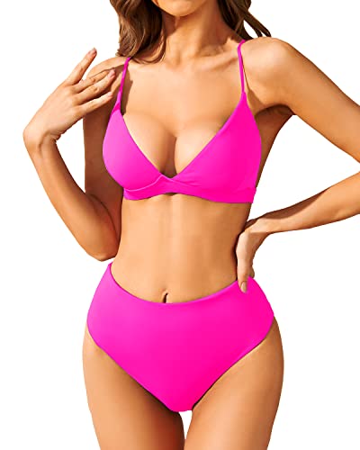 Women's High Waisted Athletic Bikini Set - Sexy Sports Two Piece for Swimming & Beach