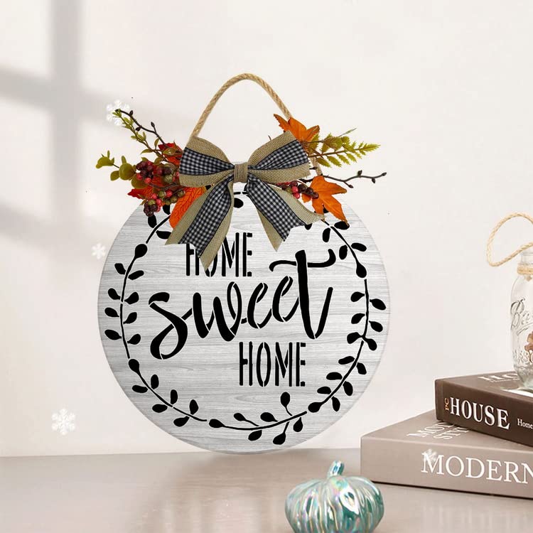 Rustic Wooden Home Sweet Home Sign - Farmhouse Wall Decor, Wooden Door Sign for Entryway, Living Room & Bedroom - Handmade Rustic Wall Art for Cozy Home Decor