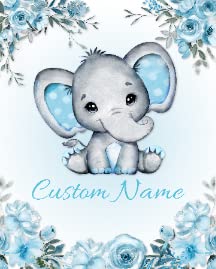 Floral Blue Elephant