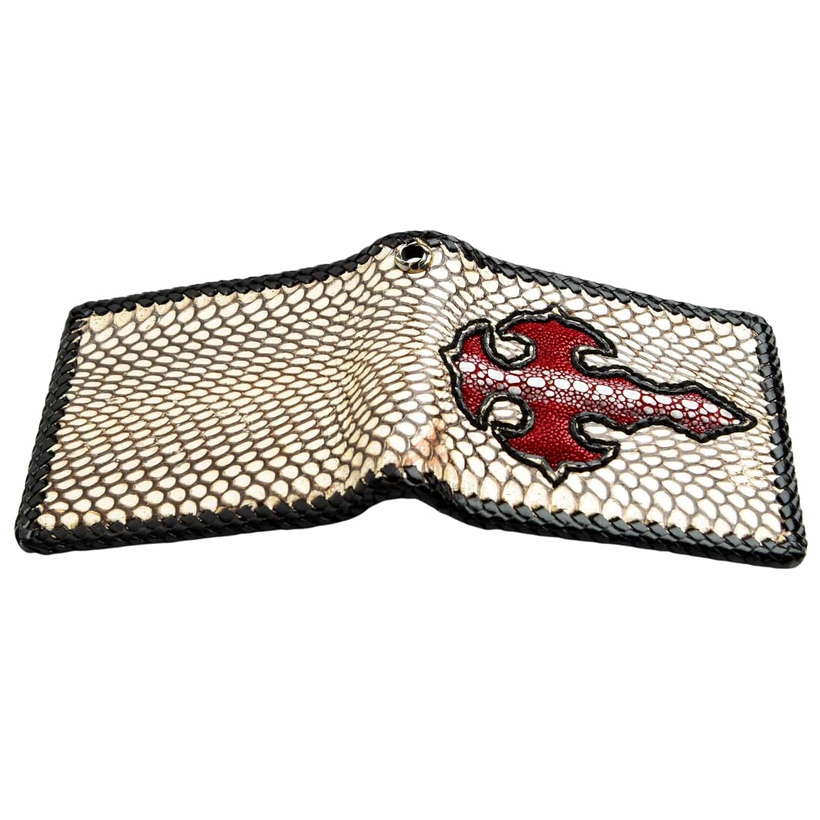 Genuine Snake Skin & Stingray Leather Biker Wallet for Men - Stylish RFID Blocking Motorcycle Wallet for Everyday Use & Travel