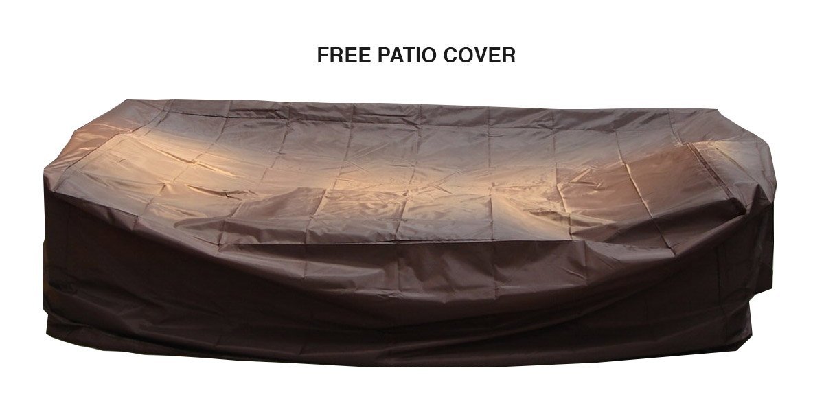Ohana Depot 7-Piece Outdoor Patio Furniture Sectional Conversation Set - Gray Wicker with Gray Cushions, No Assembly Required & Includes Free Patio Cover - Perfect for Backyard, Garden, Poolside & Outdoor Entertaining