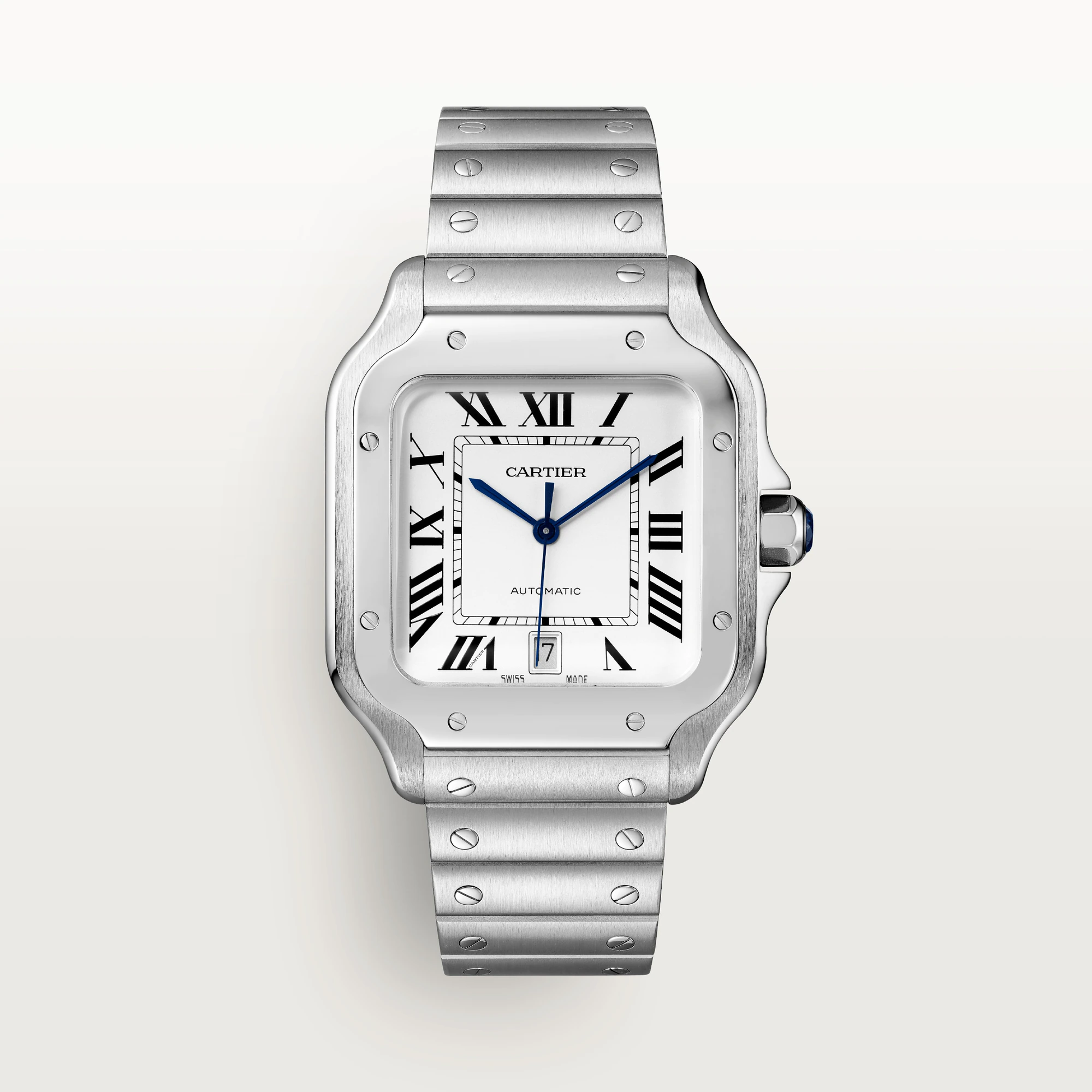 Cartier Santos Stainless Steel Men's Watch - Luxury Swiss Automatic Timepiece for Business & Formal Occasions | Waterproof & Scratch-Resistant