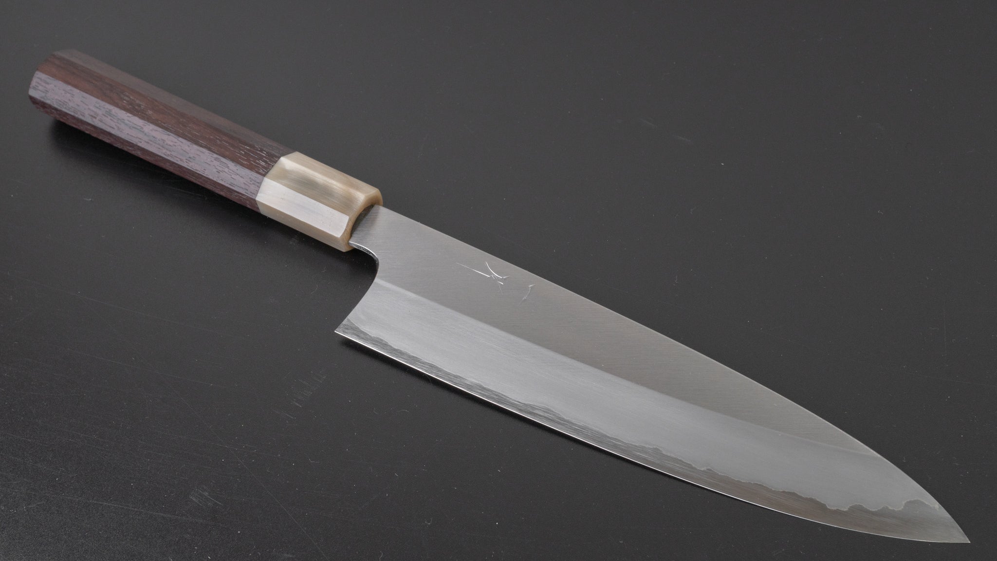 Hitohira Togashi White #1 Stainless Clad Migaki Gyuto 210mm Japanese Chef Knife with Taihei Rosewood Handle - Perfect for Sushi, Meat Cutting & Professional Kitchen Use