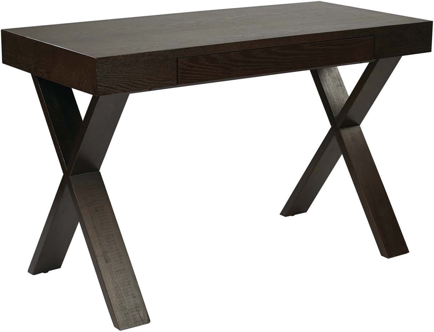 Ave Six Lane Desk in Espresso - Modern Home Office Desk with Storage Shelves for Small Spaces | Perfect for Home Office, Study Room, or Dormitory [LAN25ES]