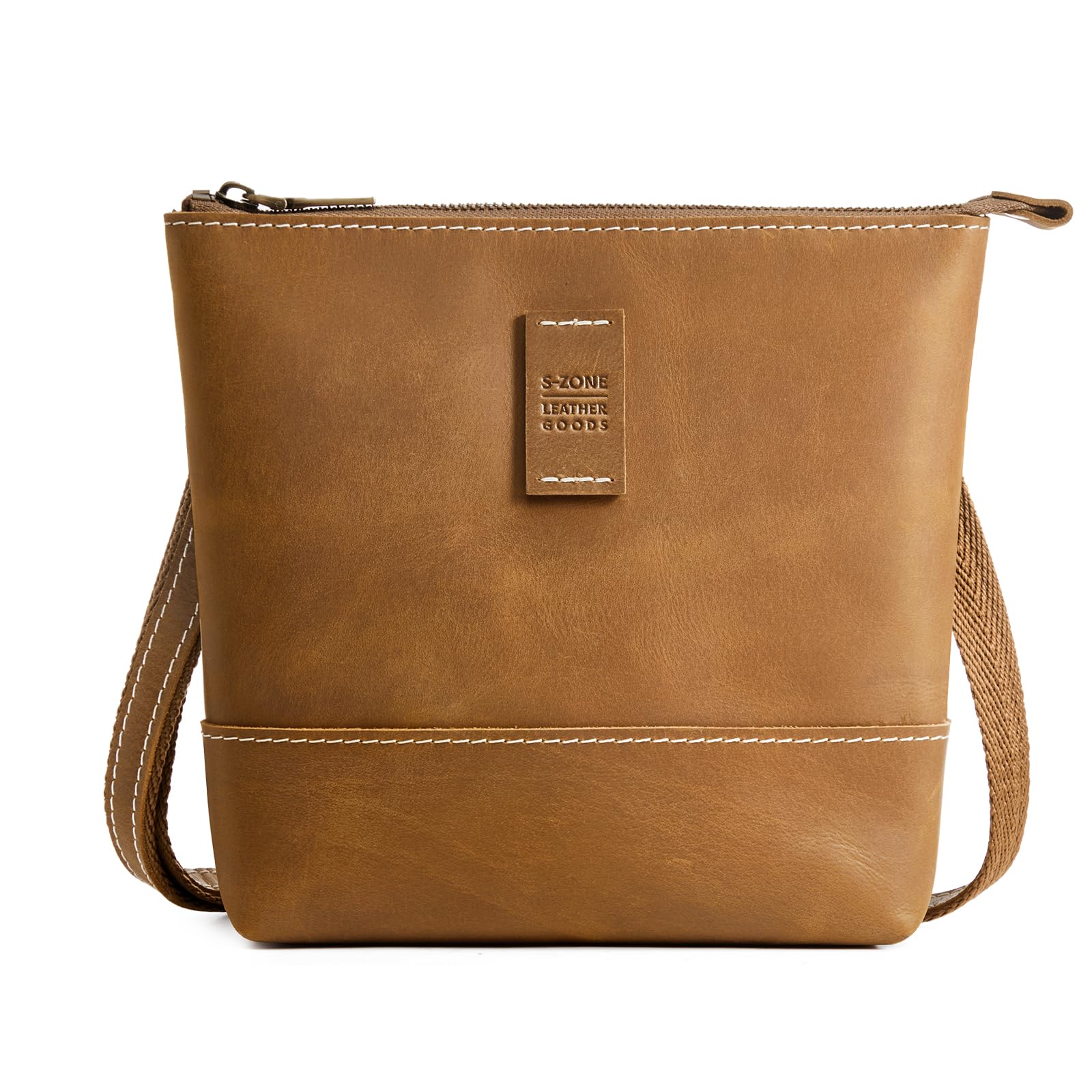 Trendy S-ZONE Women's Leather Crossbody Bag - Small Shoulder Purse & Handbag for Daily Use, Travel, and Work