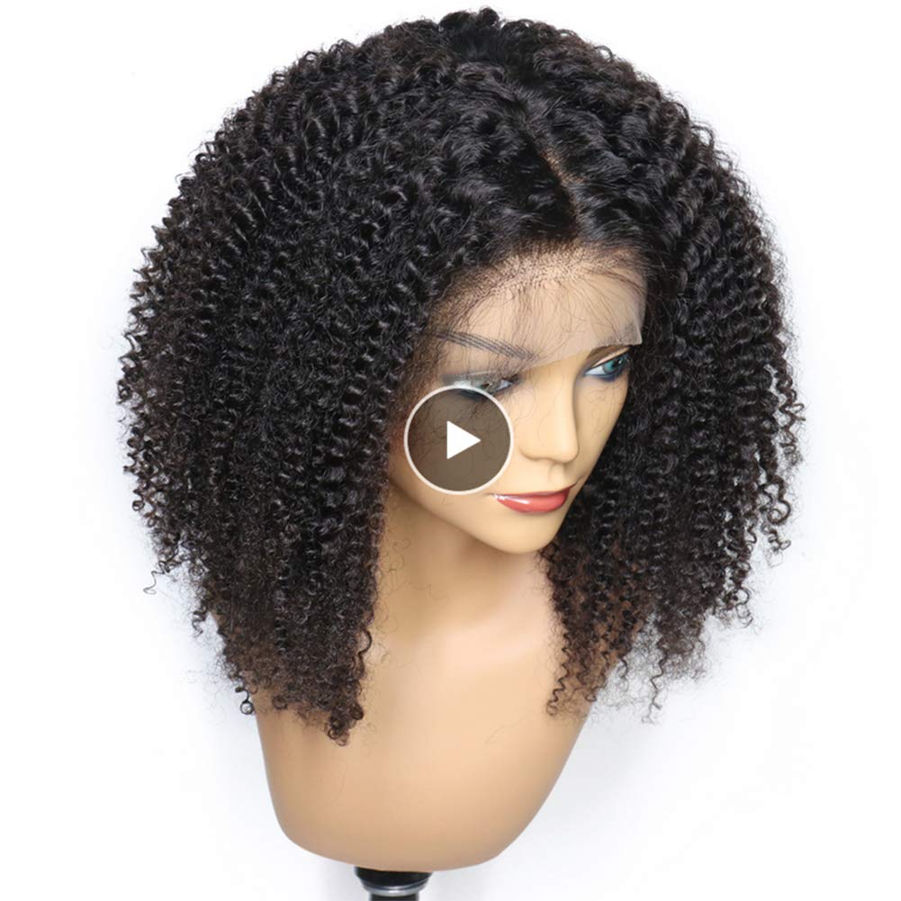 Natural Looking Fake Scalp Afro Kinky Curly Full Lace Wig with Invisible Knots | 150% Density Brazilian Remy Human Hair | Pre-Plucked Hairline with Baby Hair for Black Women | Perfect for Daily Wear, Cosplay & Special Occasions
