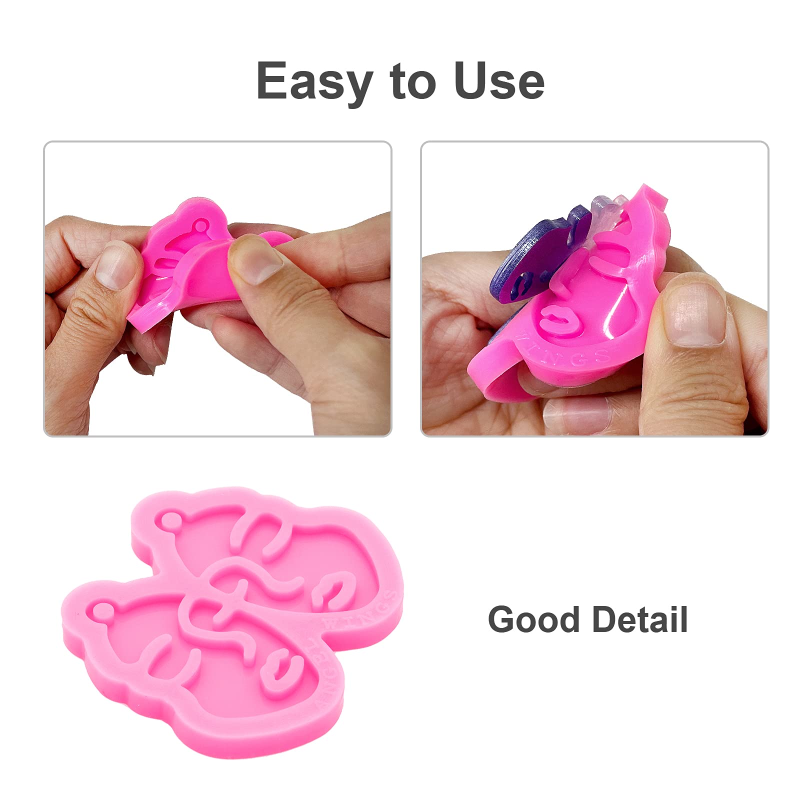 2Pcs Silicone Earring Molds for Jewelry Making - DIY Resin Casting Molds for Fashion Jewelry, Cute Face Shape Epoxy Resin Crafts (Size S/M) - Perfect for Handmade Earrings, Pendants & DIY Gifts