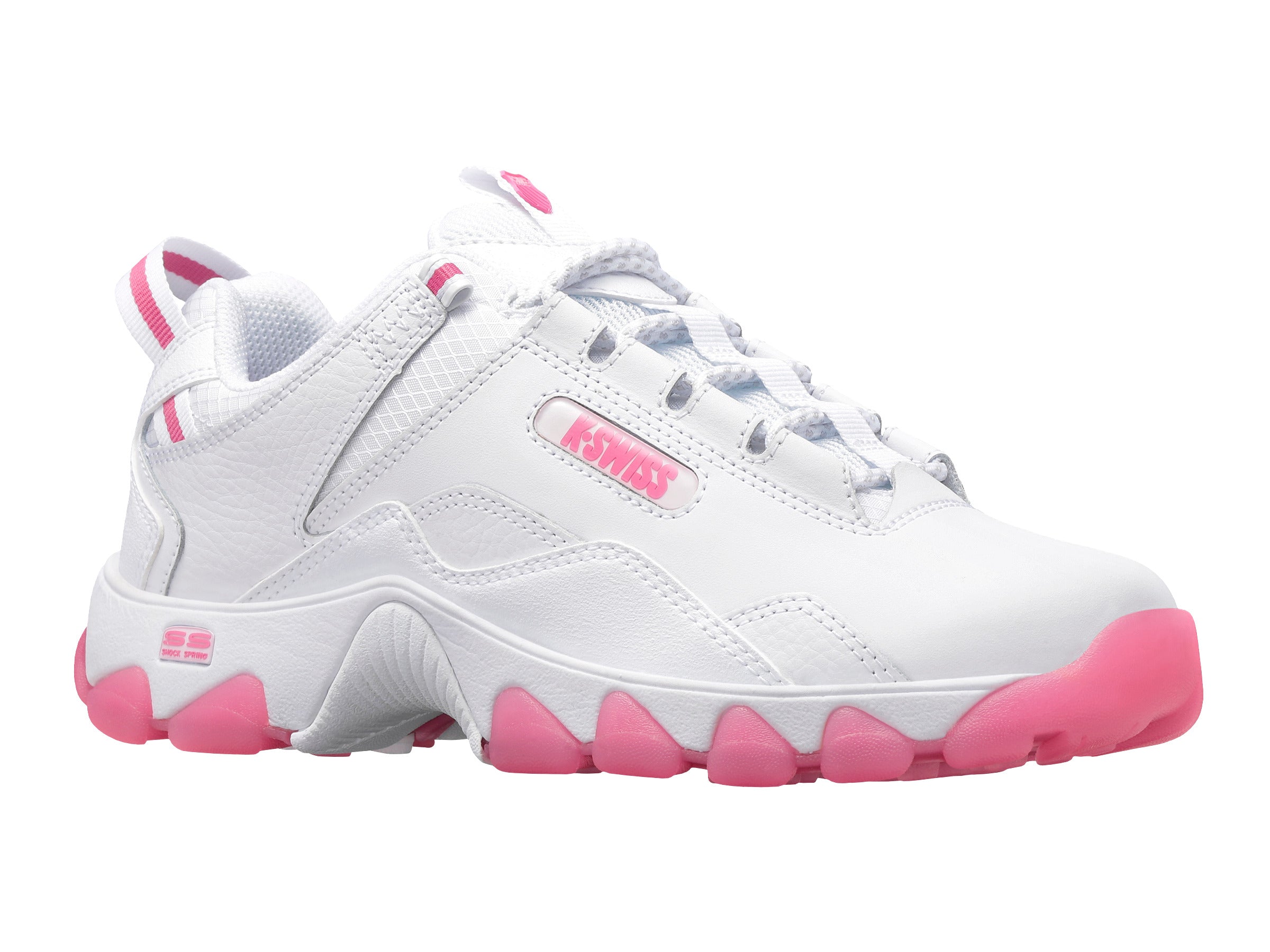 CALI TRAIL Running Shoes for Women - White/Shock Pink | Lightweight Athletic Sneakers for Jogging, Gym Workouts & Outdoor Activities