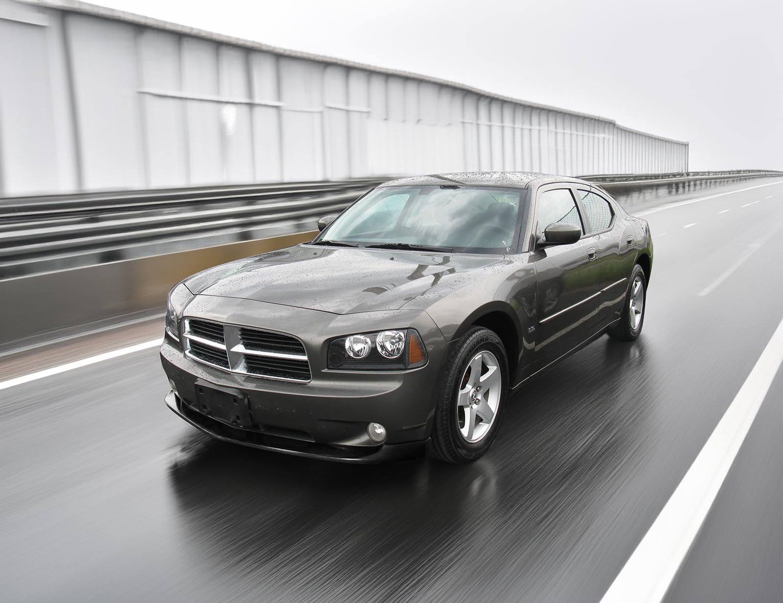IKON MOTORSPORTS V2 Style Front Bumper Lip Splitter for 2006-2010 Dodge Charger - Unpainted Black PU Valance Chin Spoiler | Aggressive Styling Upgrade for Street & Track Performance