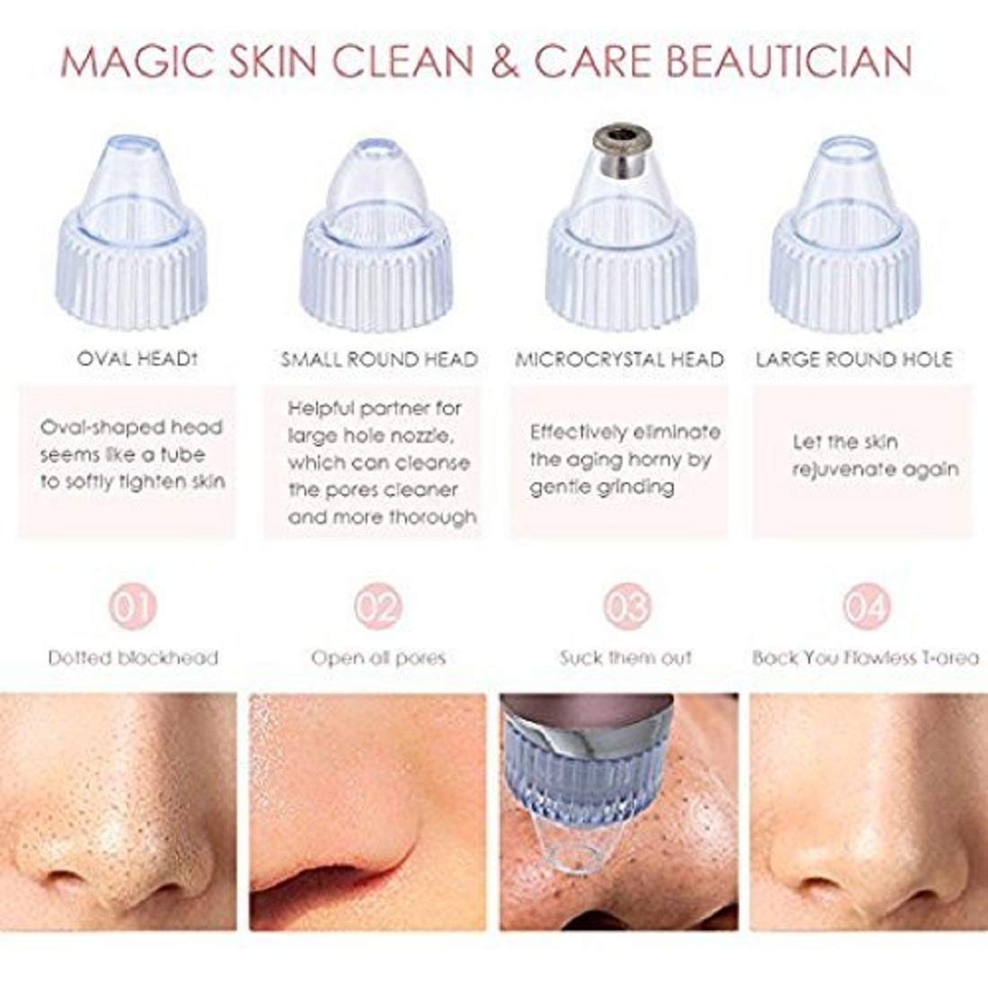 Professional Blackhead Remover Vacuum - Pore Cleanse & Microdermabrasion Therapy Kit for Women | At-Home Facial Care Device for Clear Skin | Perfect for Daily Skincare Routine & Spa Treatment
