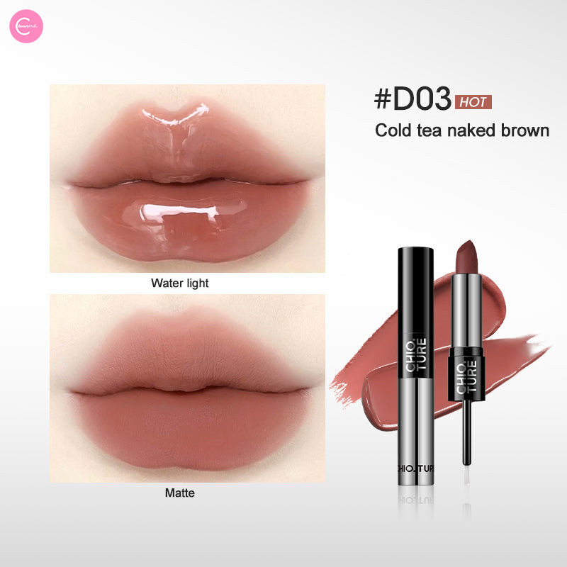 CHIOTURE Dual Ended Lipstick Set - Waterproof & Long Lasting Lip Color for Rainy Days & Outdoor Activities