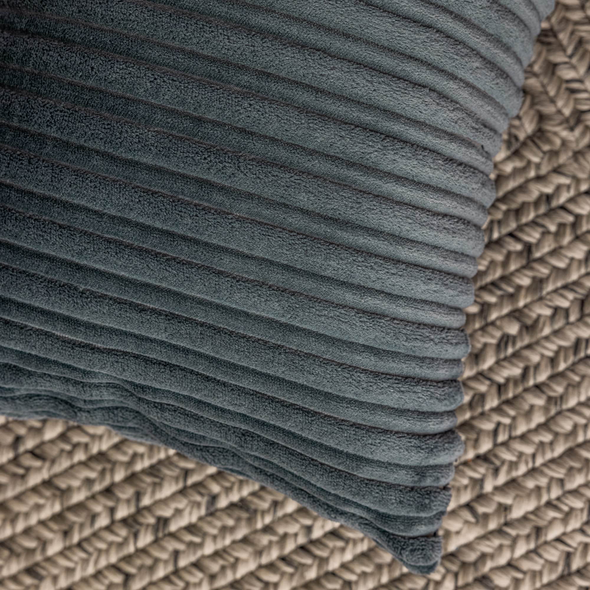 Kevin Textile 18x18 Inch Striped Corduroy Velvet Throw Pillow Covers Set of 2 - Dark Grey Euro Sham Cushion Covers for Sofa, Bed & Home Decor | Soft & Stylish Living Room & Bedroom Accent Pillows